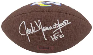 Jack Youngblood Signed LA Rams Wilson Brown Logo Football w/HF'01 (SCHWARTZ COA)