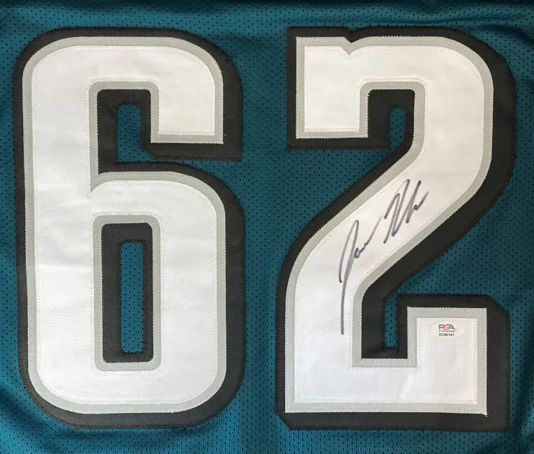 Jason Kelce Philadelphia Signed Green Football Jersey PSA ITP Hologram