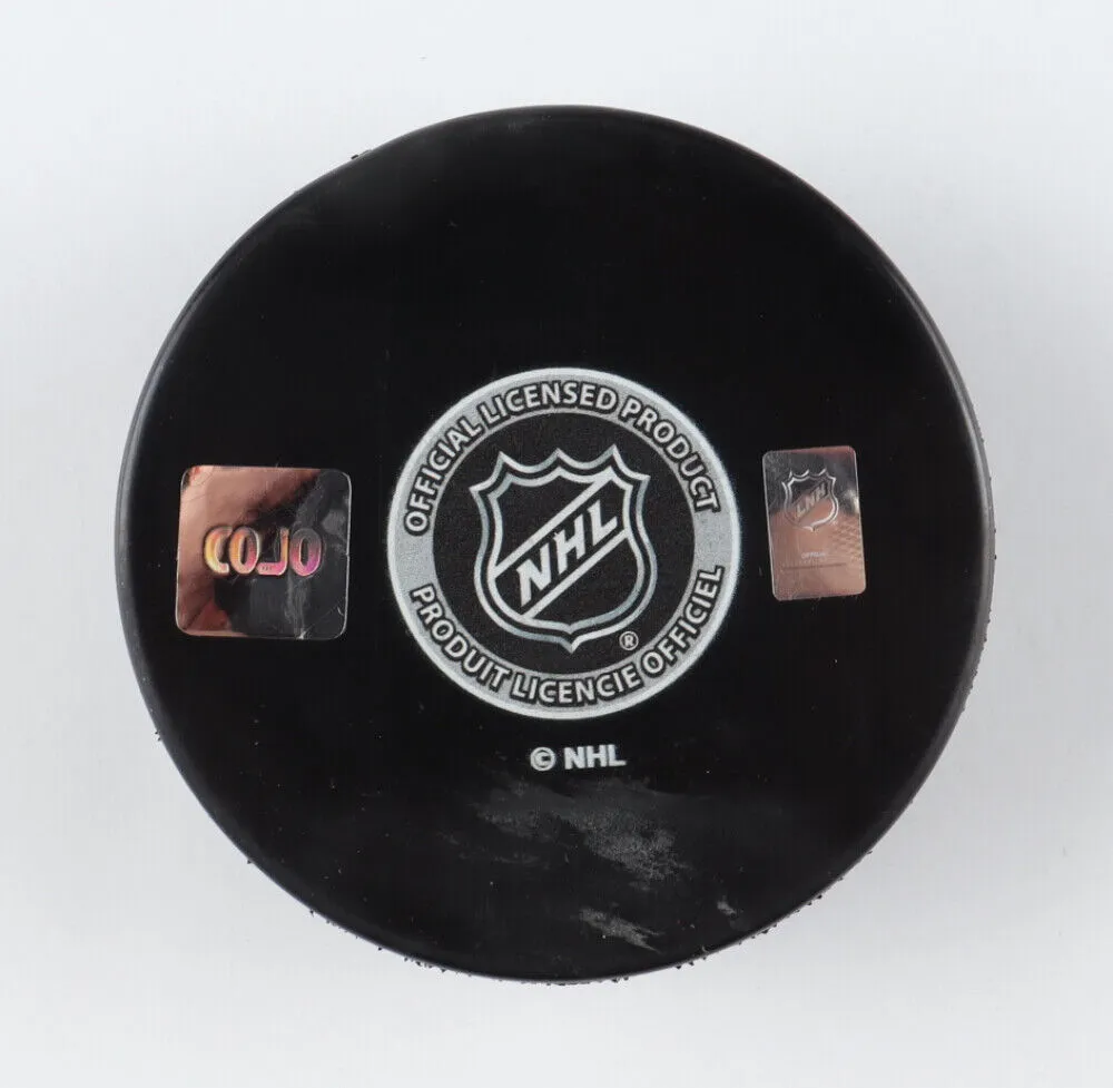 Jeremy Roenick Signed Chicago Blackhawk Logo Puck Inscribed "1216 Points" (COJO)