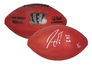 Joe Burrow Autographed "2020 #1 Pick" Metallic Logo Football Fanatics LE 9/24