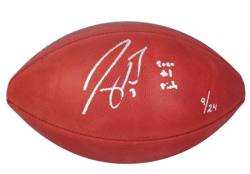 Joe Burrow Autographed "2020 #1 Pick" Metallic Logo Football Fanatics LE 9/24