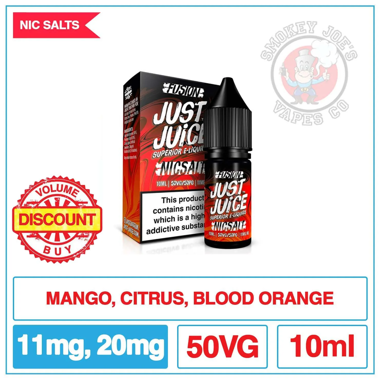 Just Juice Nic Salt - Fusion - Mango And Blood Orange