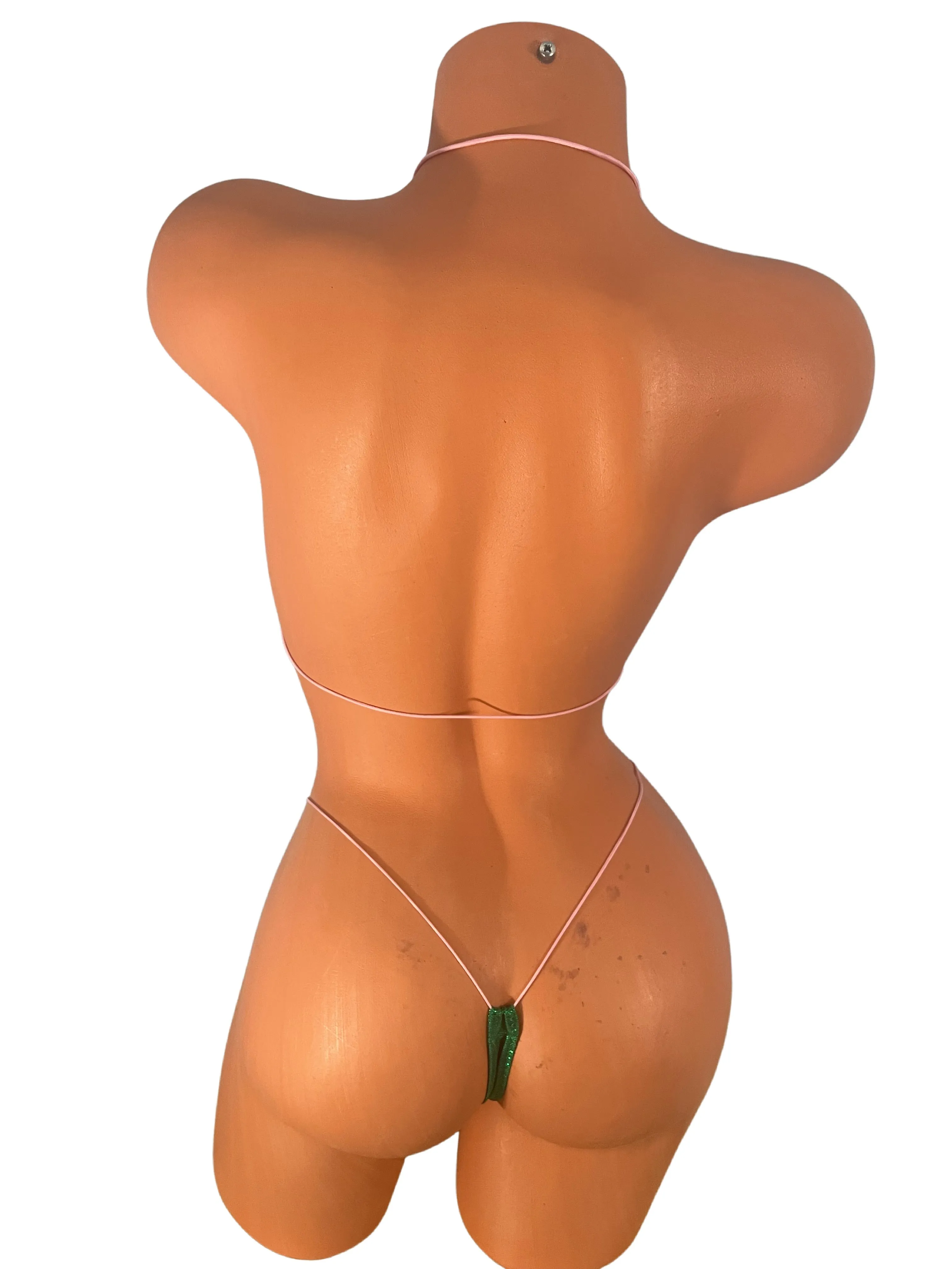 Kelly Green pink elastic micro bikini
