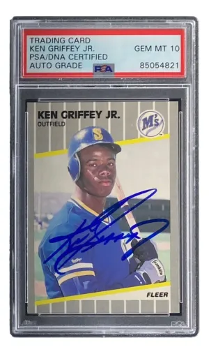 Ken Griffey Jr Signed Mariners 1989 Fleer #548 Rookie Card PSA/DNA Gem MT 10