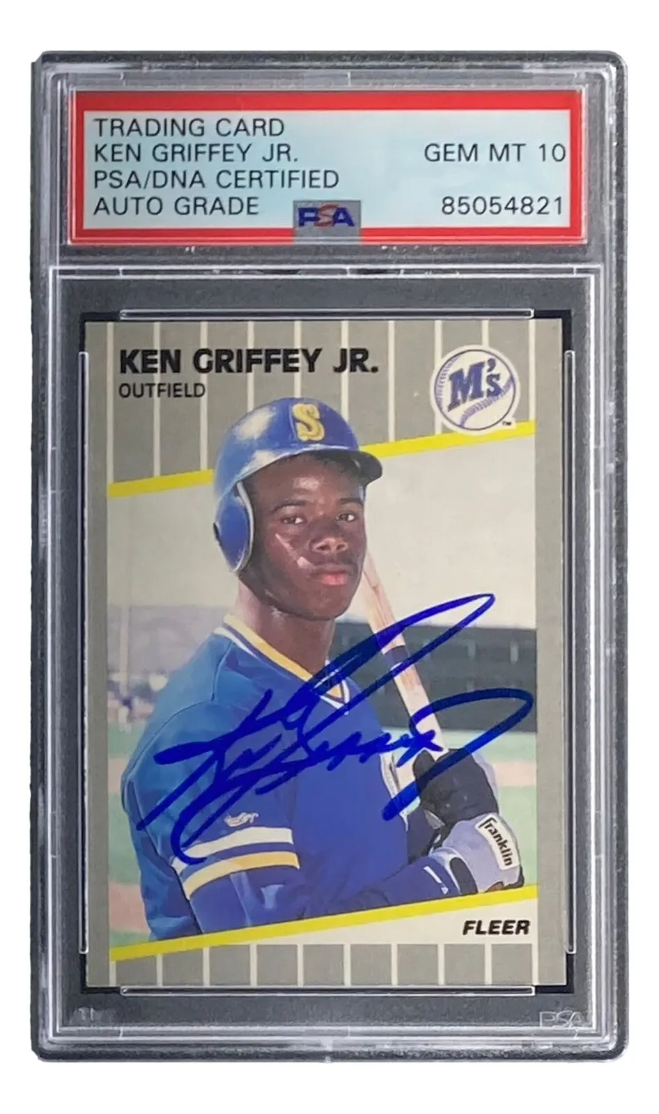 Ken Griffey Jr Signed Mariners 1989 Fleer #548 Rookie Card PSA/DNA Gem MT 10