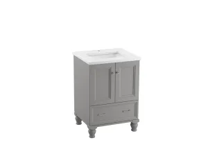KOHLER K-CM99514-BD1 Damask 24" bathroom vanity cabinet with sink and quartz top