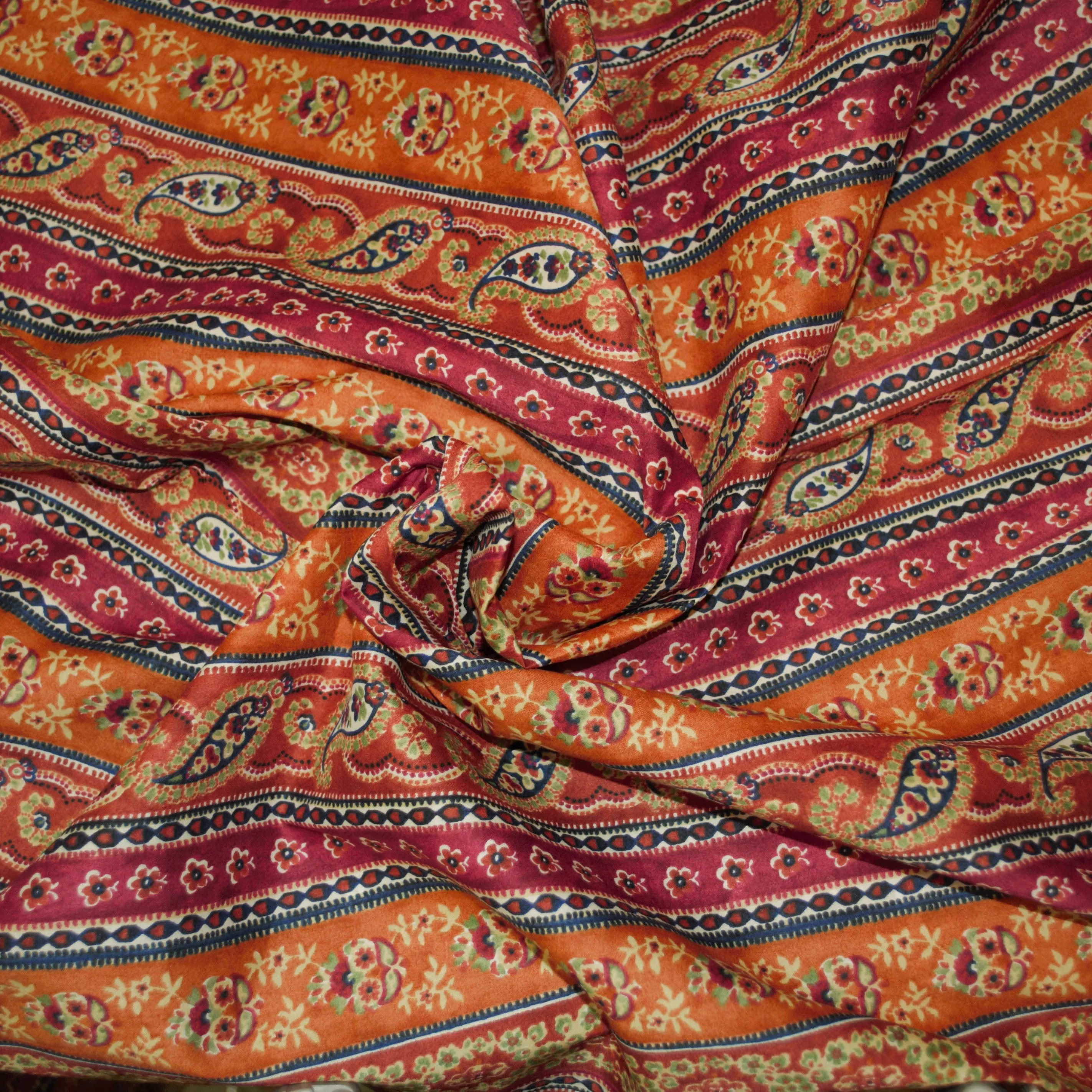 Koi Paisely & Stripes Burgandy