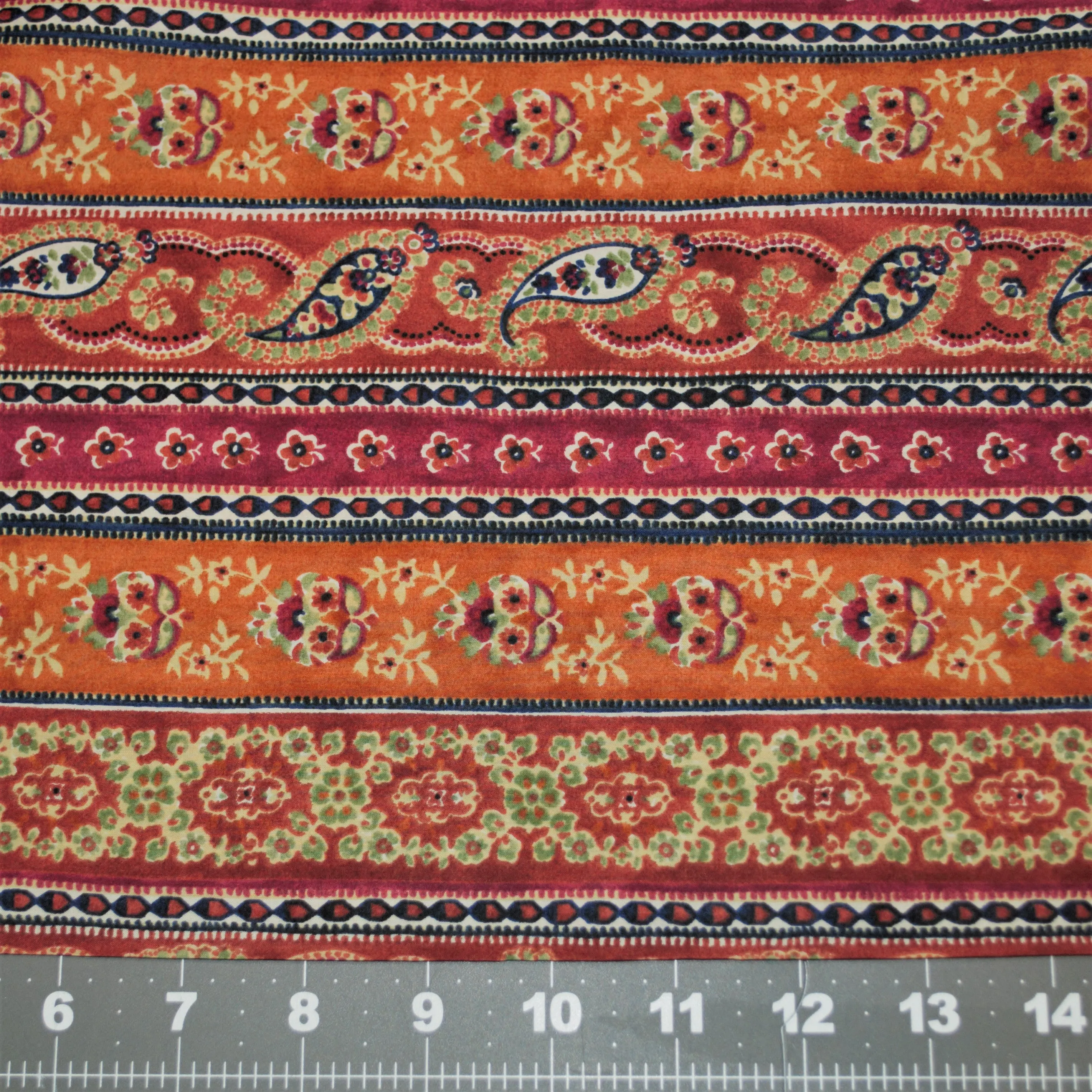 Koi Paisely & Stripes Burgandy