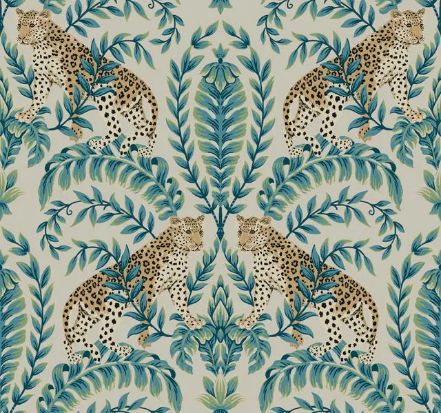 KT2206 Jungle Leopard Wallpaper-Taupe