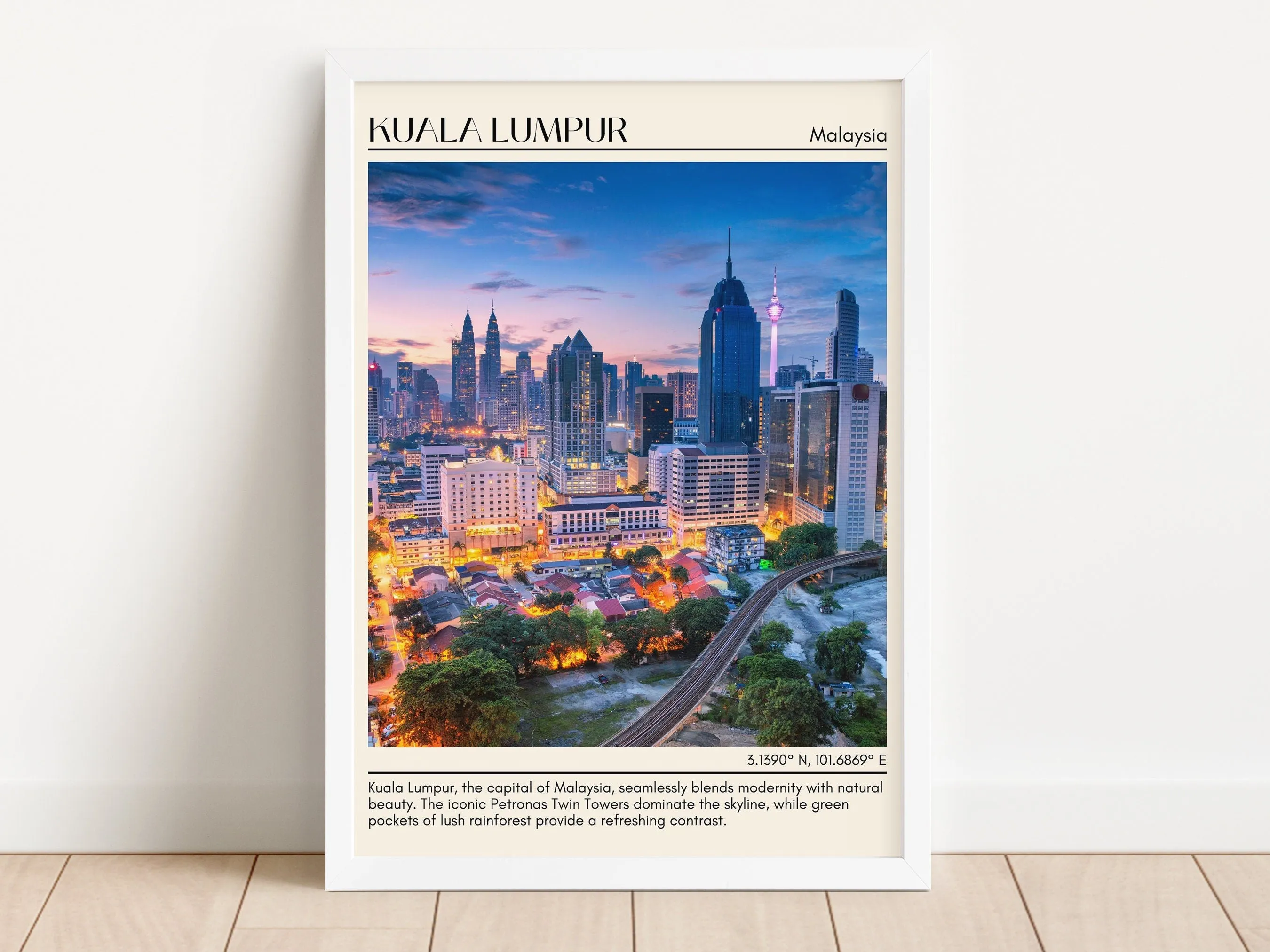 Kuala Lumpur Minimal Wall Art, Malaysia