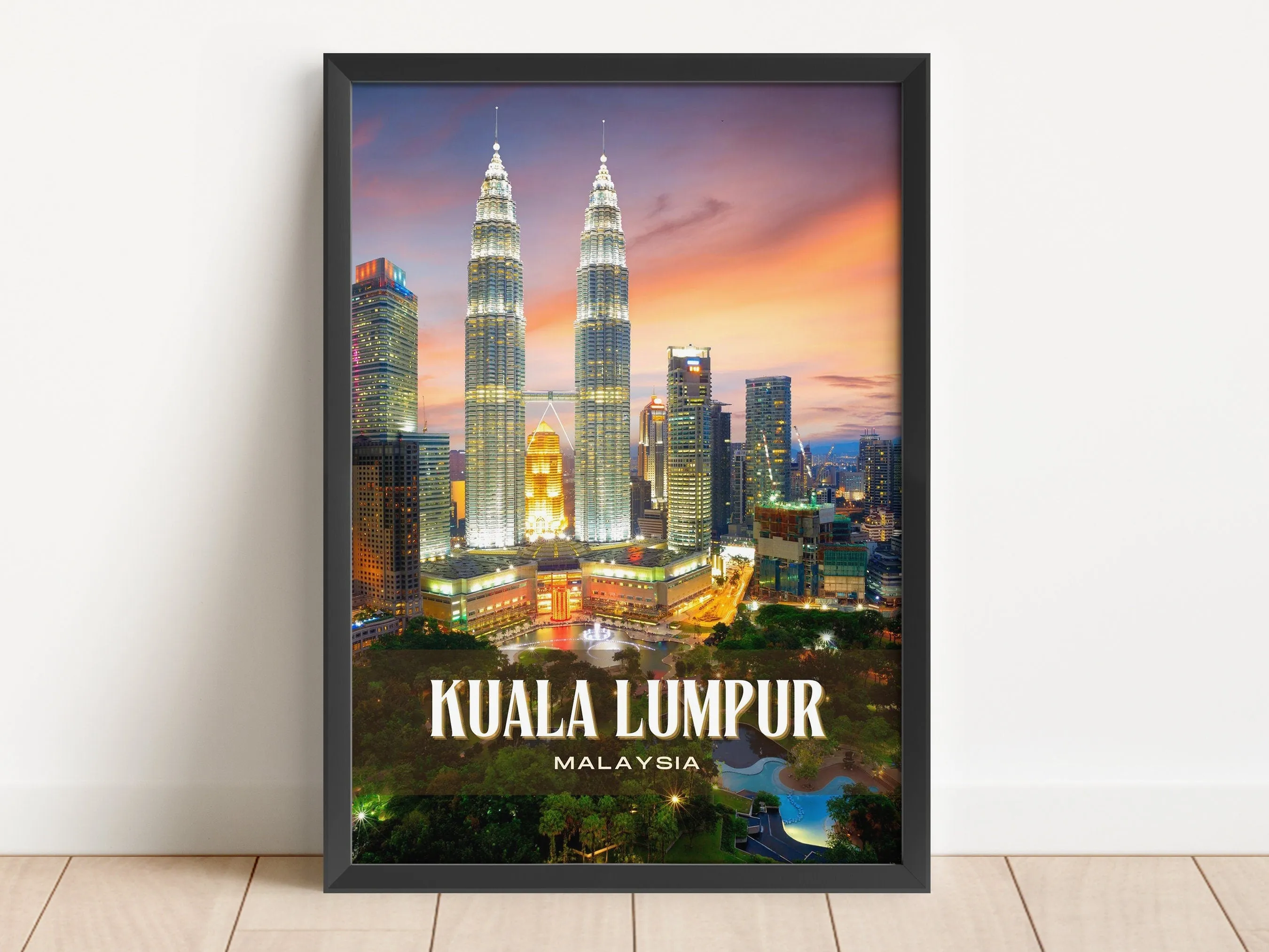 Kuala Lumpur Retro Wall Art, Malaysia