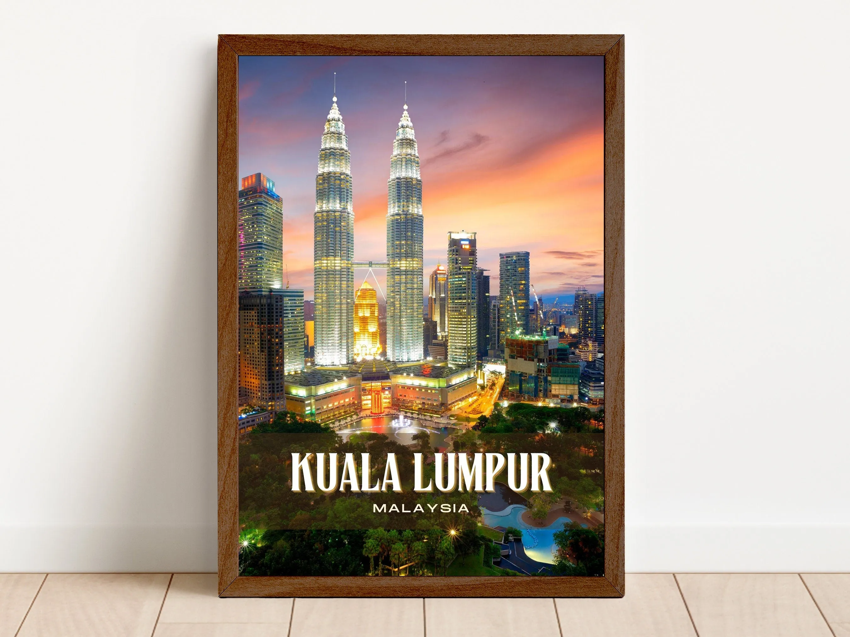 Kuala Lumpur Retro Wall Art, Malaysia
