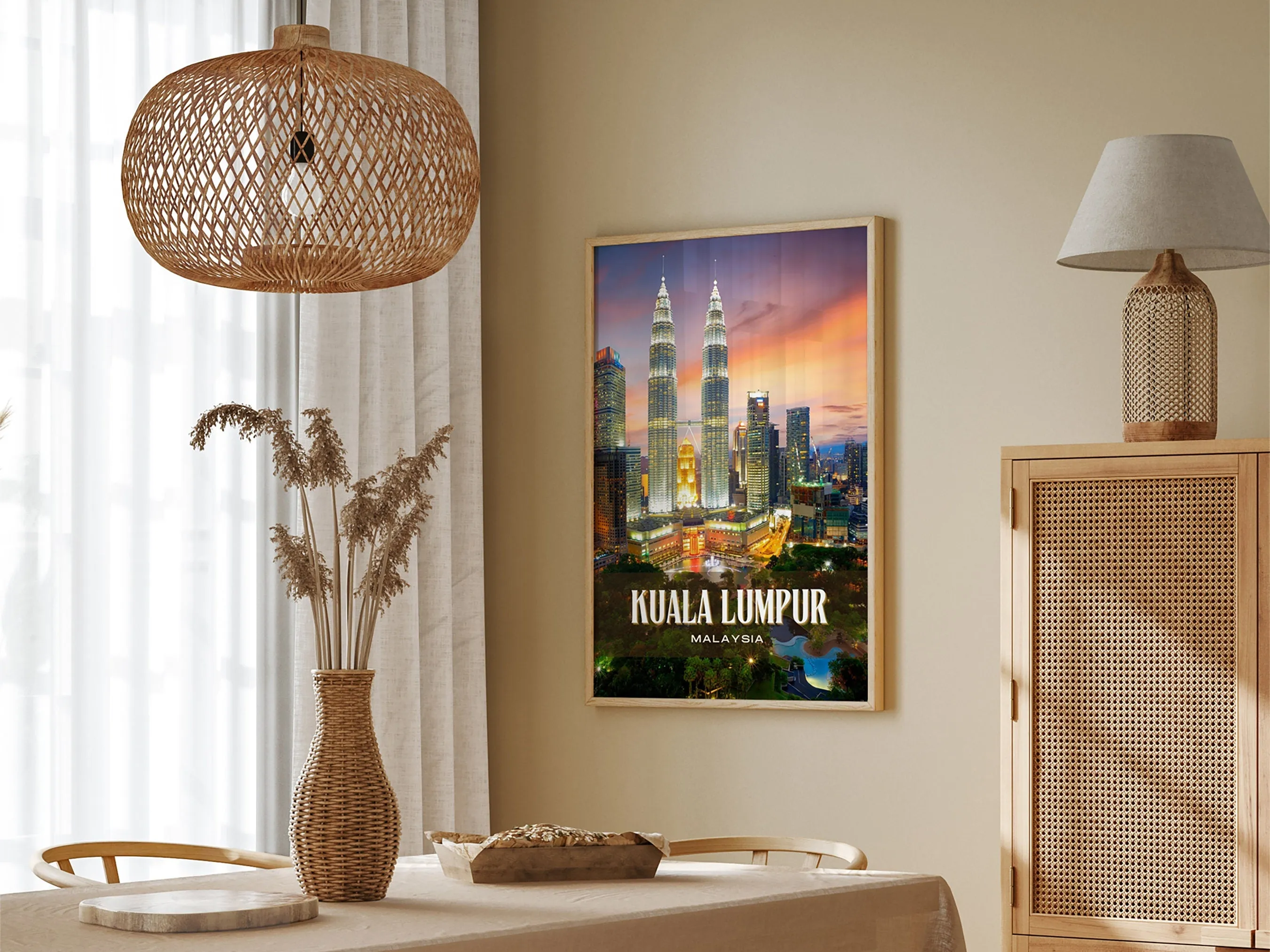 Kuala Lumpur Retro Wall Art, Malaysia