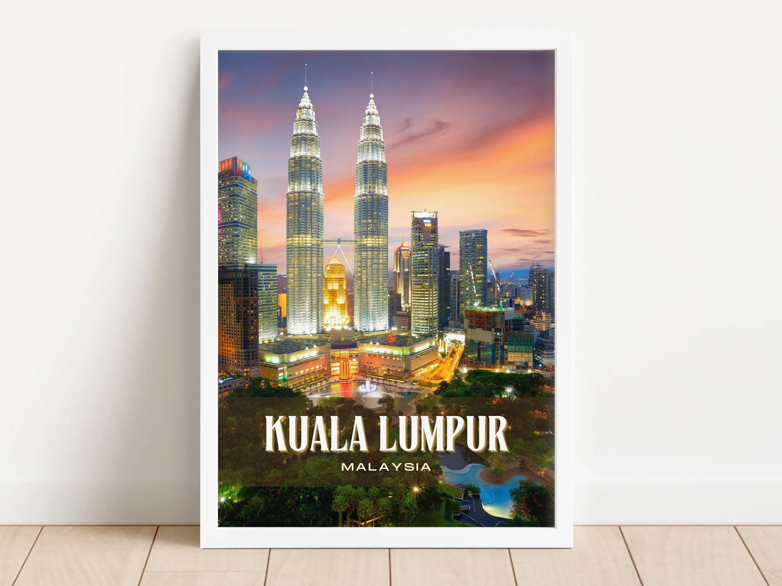 Kuala Lumpur Retro Wall Art, Malaysia