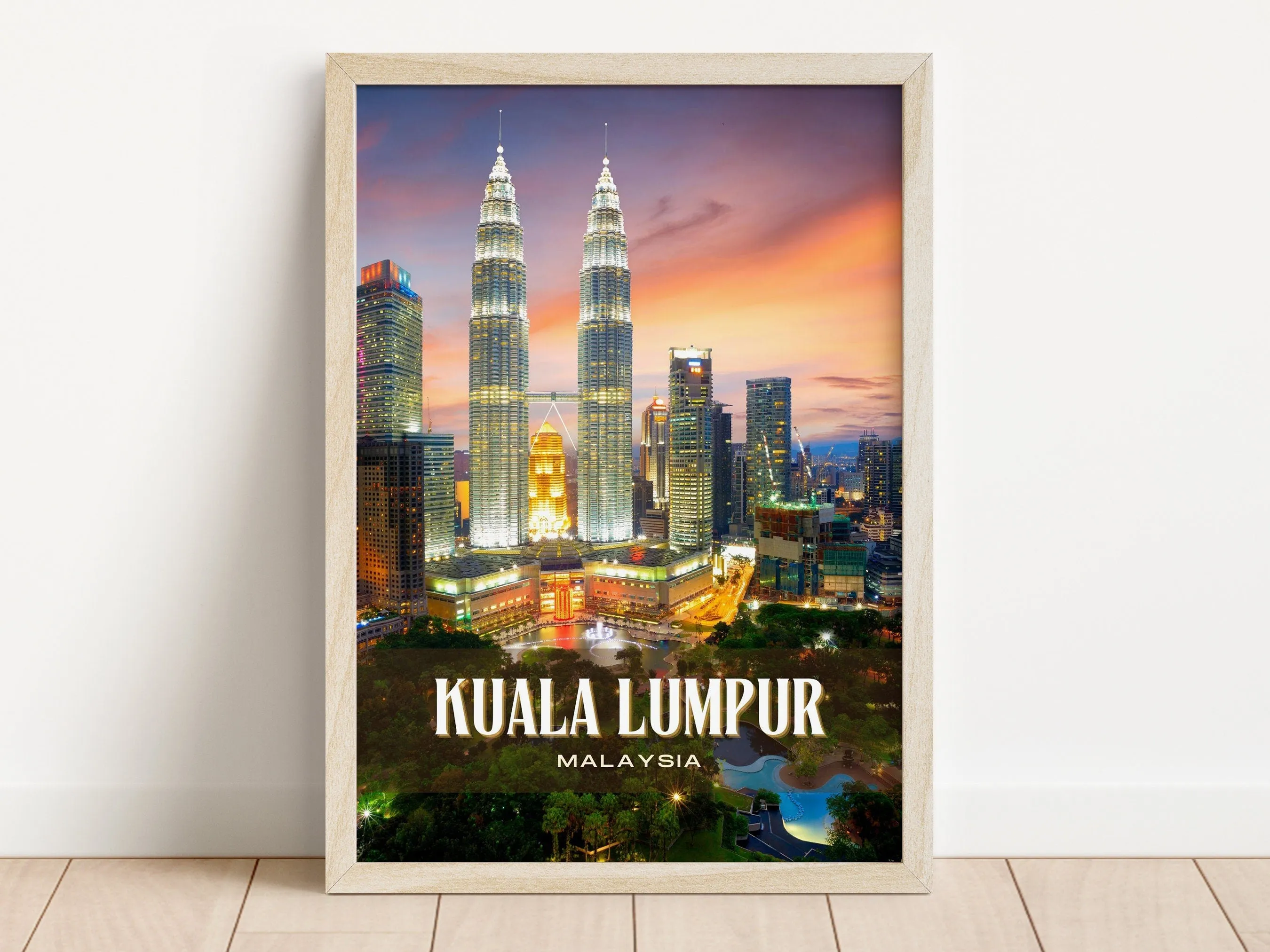 Kuala Lumpur Retro Wall Art, Malaysia