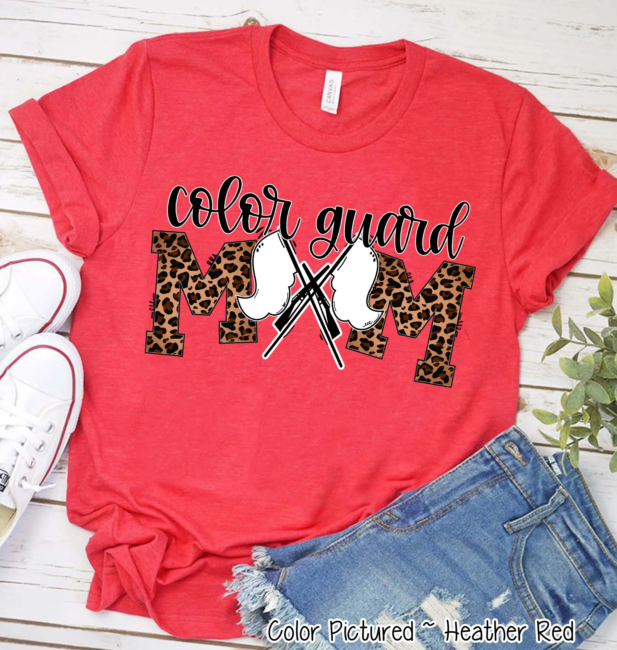 Leopard Color Guard Mom Tee