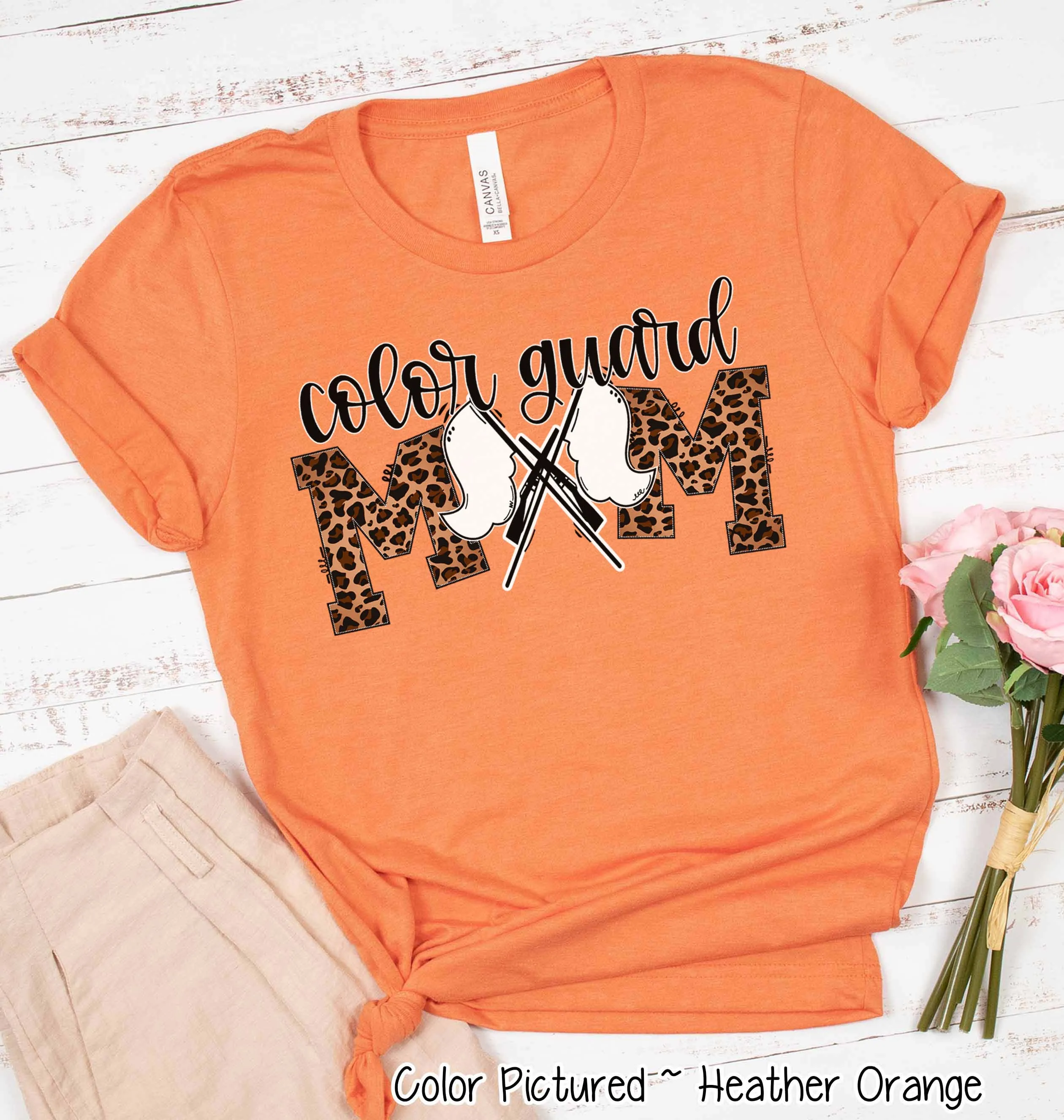 Leopard Color Guard Mom Tee