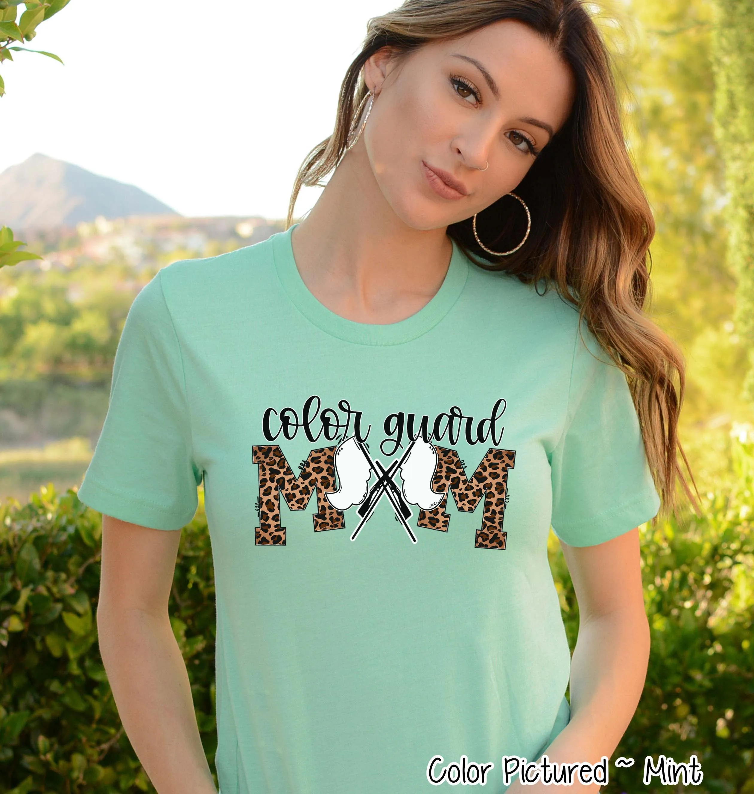 Leopard Color Guard Mom Tee
