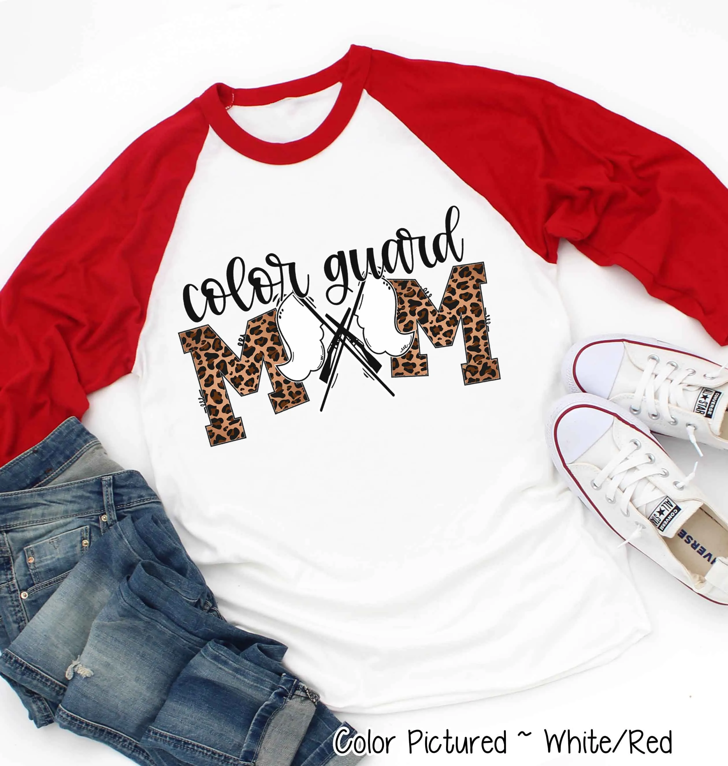 Leopard Color Guard Mom Tee