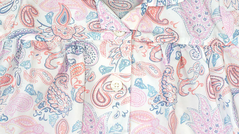 Lilac Woven Paisley Print Traditional Pyjamas for Girls