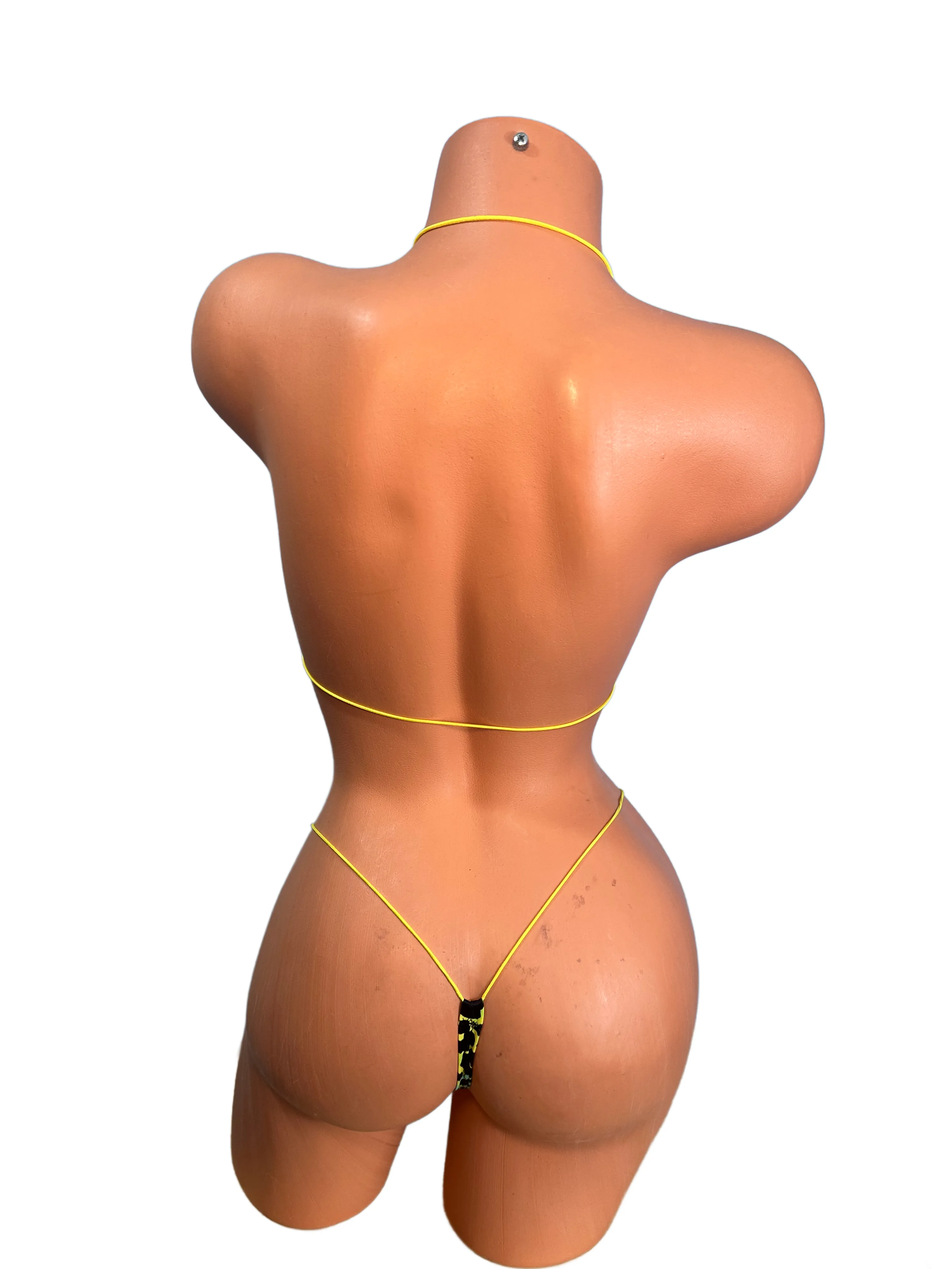 Lime green cheetah print Micro Bikini