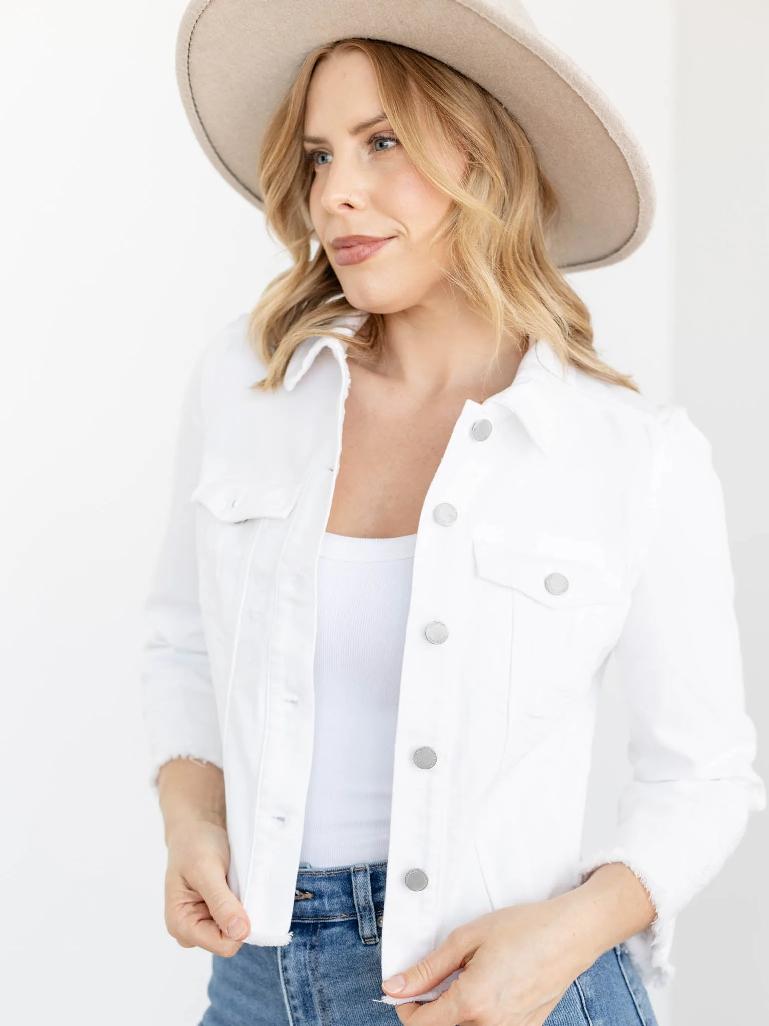 Liverpool Fray Hem Wide Sleeve Jacket