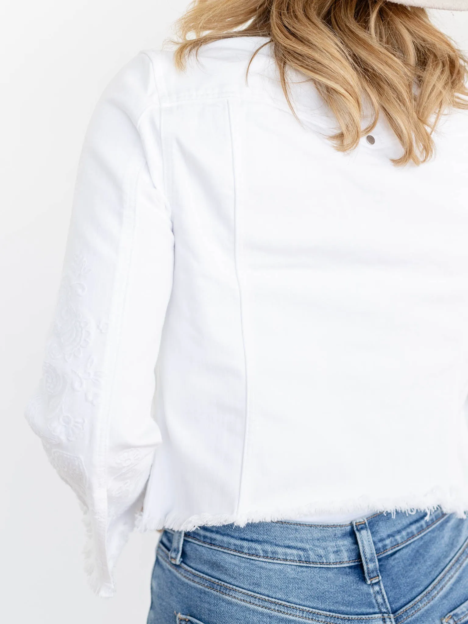 Liverpool Fray Hem Wide Sleeve Jacket