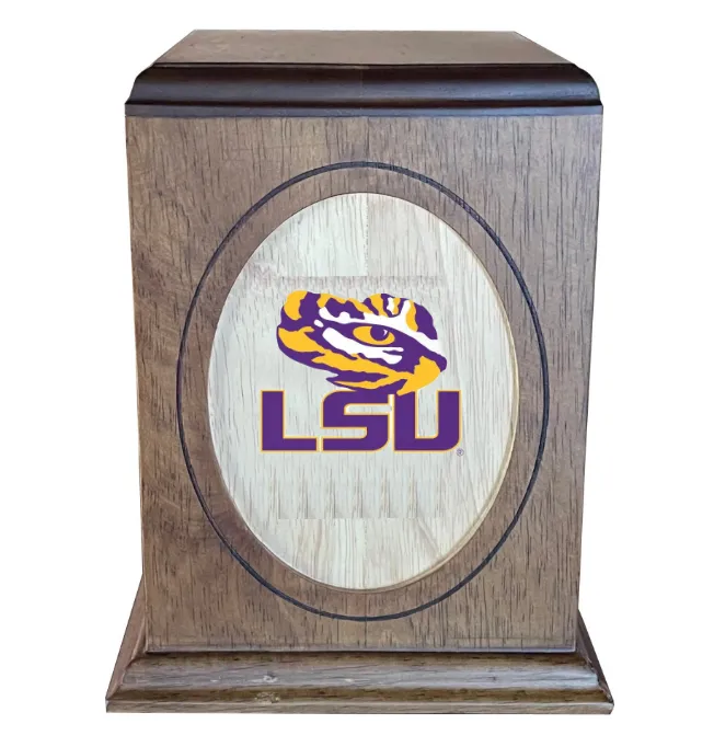 Louisiana State University Tigers Wooden Memorial Cremation Urn - WDLSU100