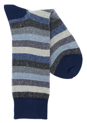 Marcoliani 4123 Tonal Stripe Linen Cotton Blend Socks