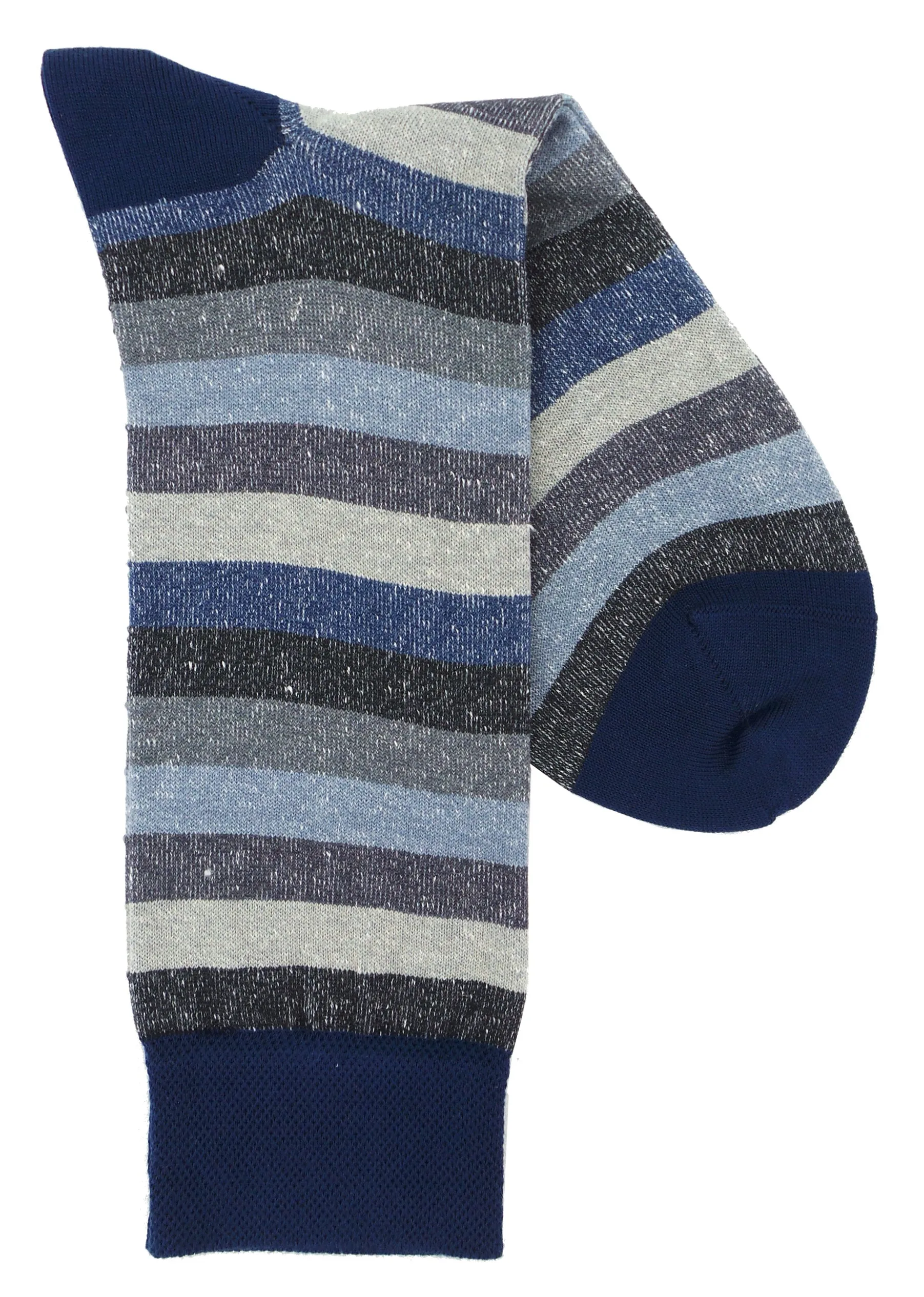 Marcoliani 4123 Tonal Stripe Linen Cotton Blend Socks