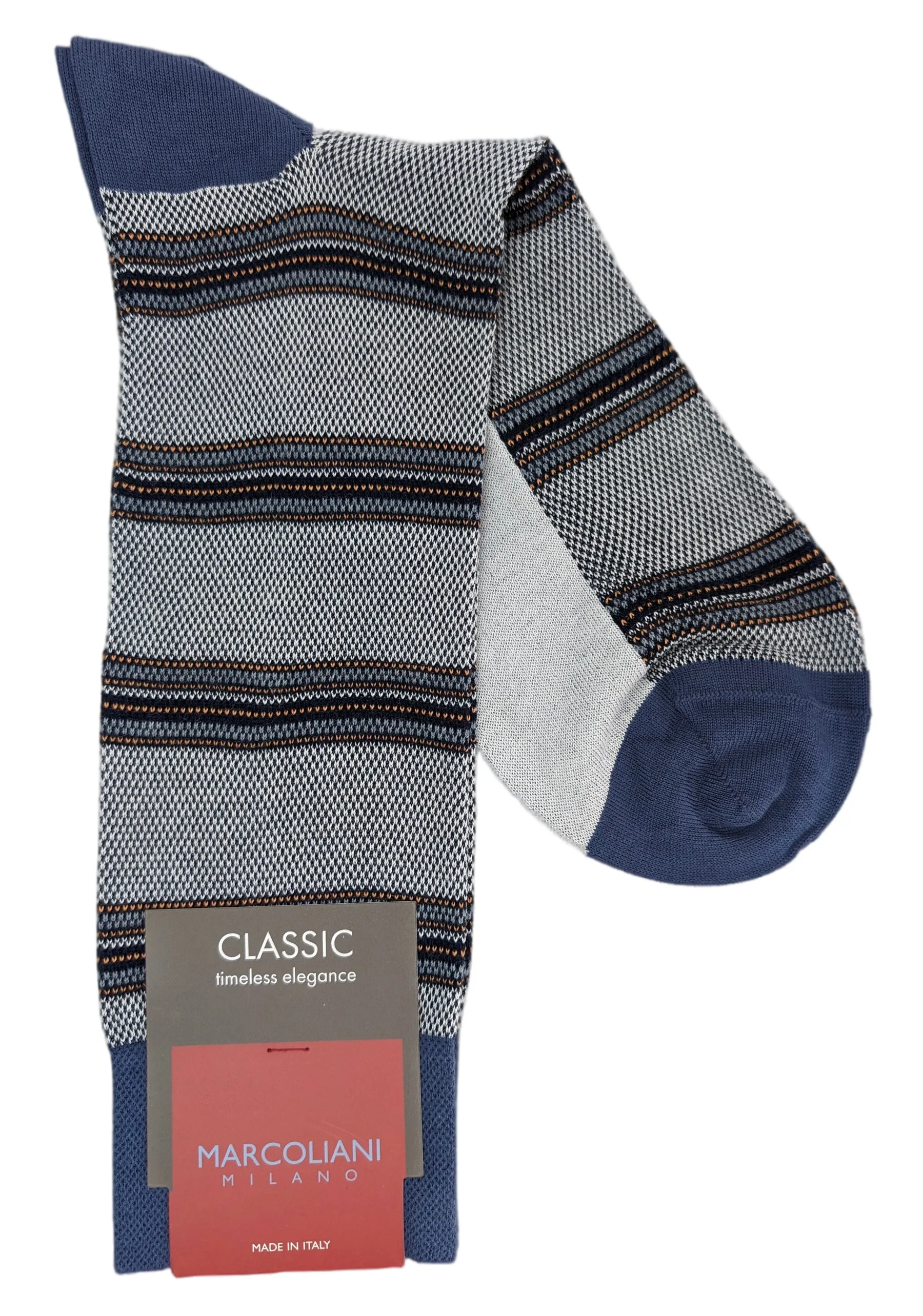 Marcoliani 4719 Pique Stripe Cotton Blend Socks