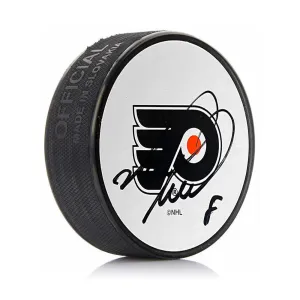 Mark Recchi Philadelphia Flyers Autographed Signed White Hockey Puck JSA PSA