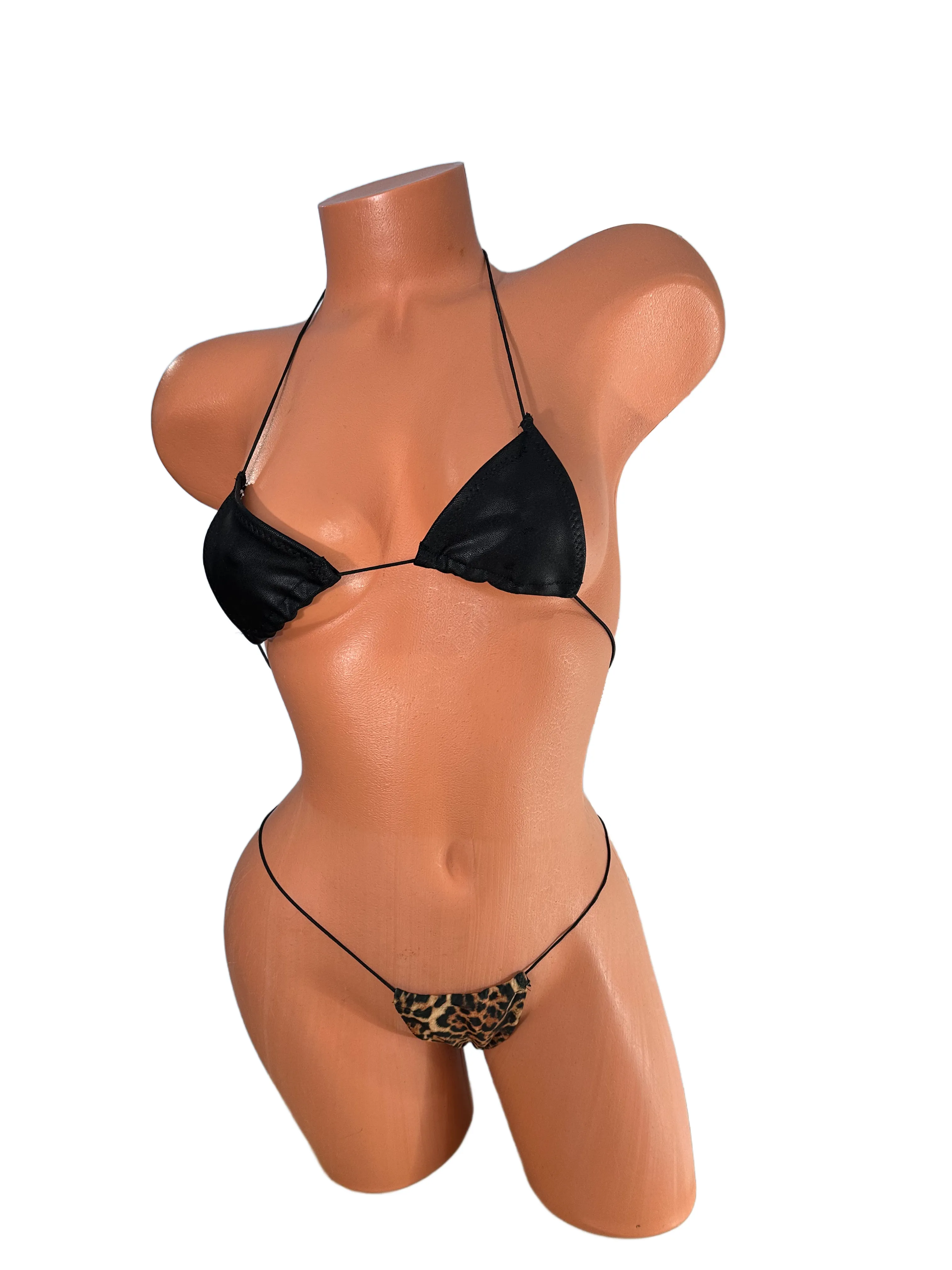Matte Black Top Leopard Bottom