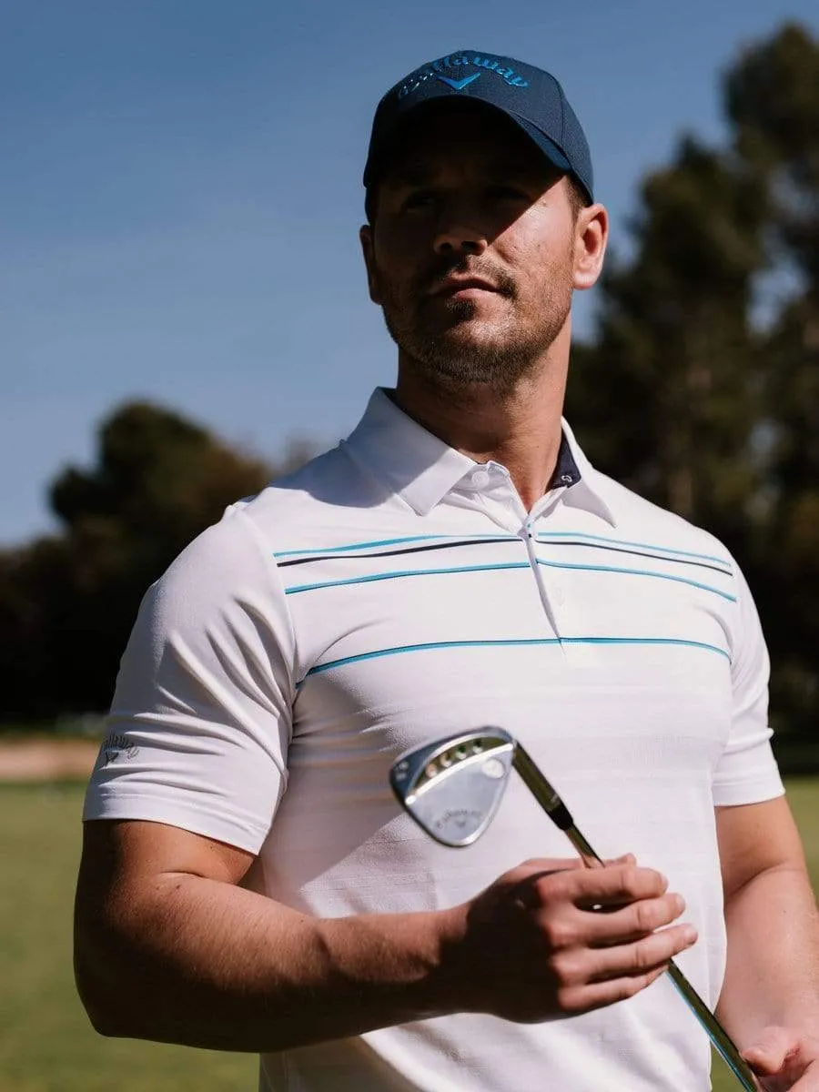 Mens Engineered Stripe Textured Chest Swing Tech™ Polo