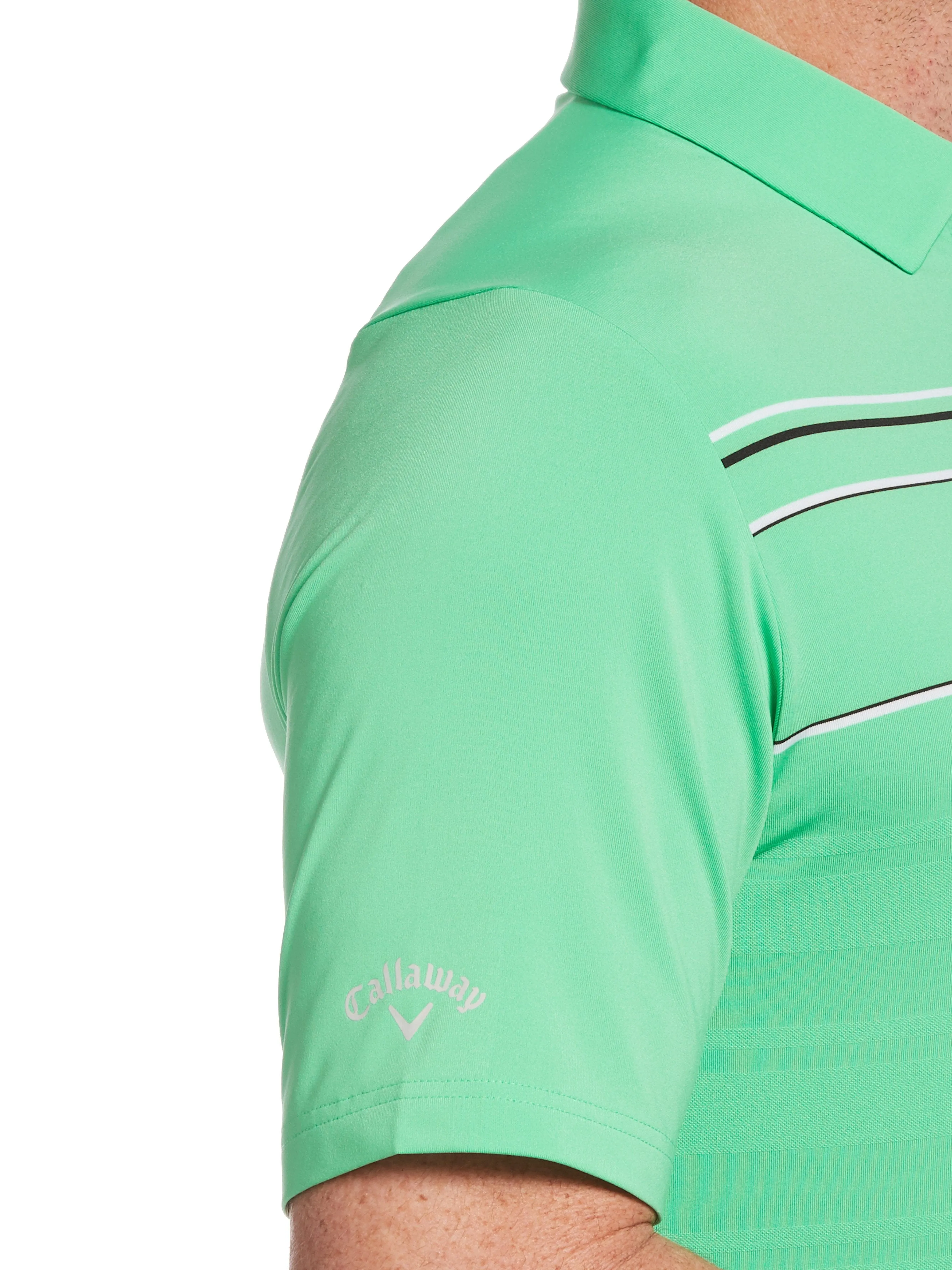 Mens Engineered Stripe Textured Chest Swing Tech™ Polo