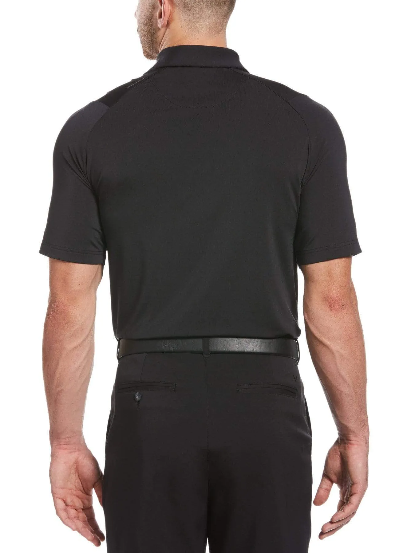 Mens Engineered Stripe Textured Chest Swing Tech™ Polo