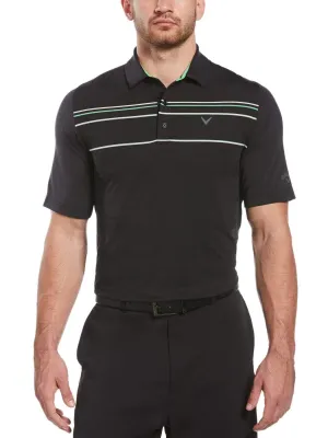 Mens Engineered Stripe Textured Chest Swing Tech™ Polo