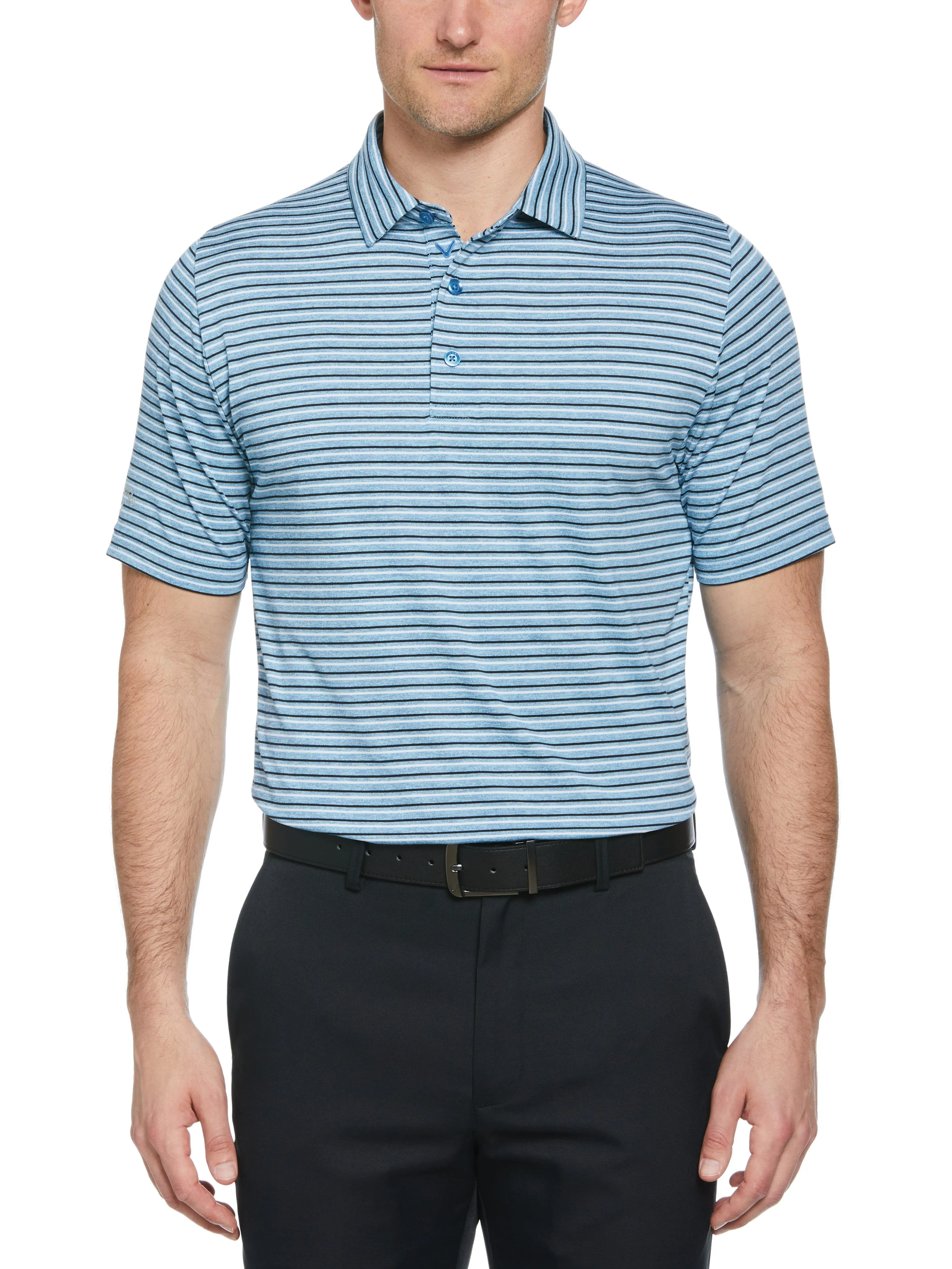 Mens Soft Touch Stripe Golf Polo