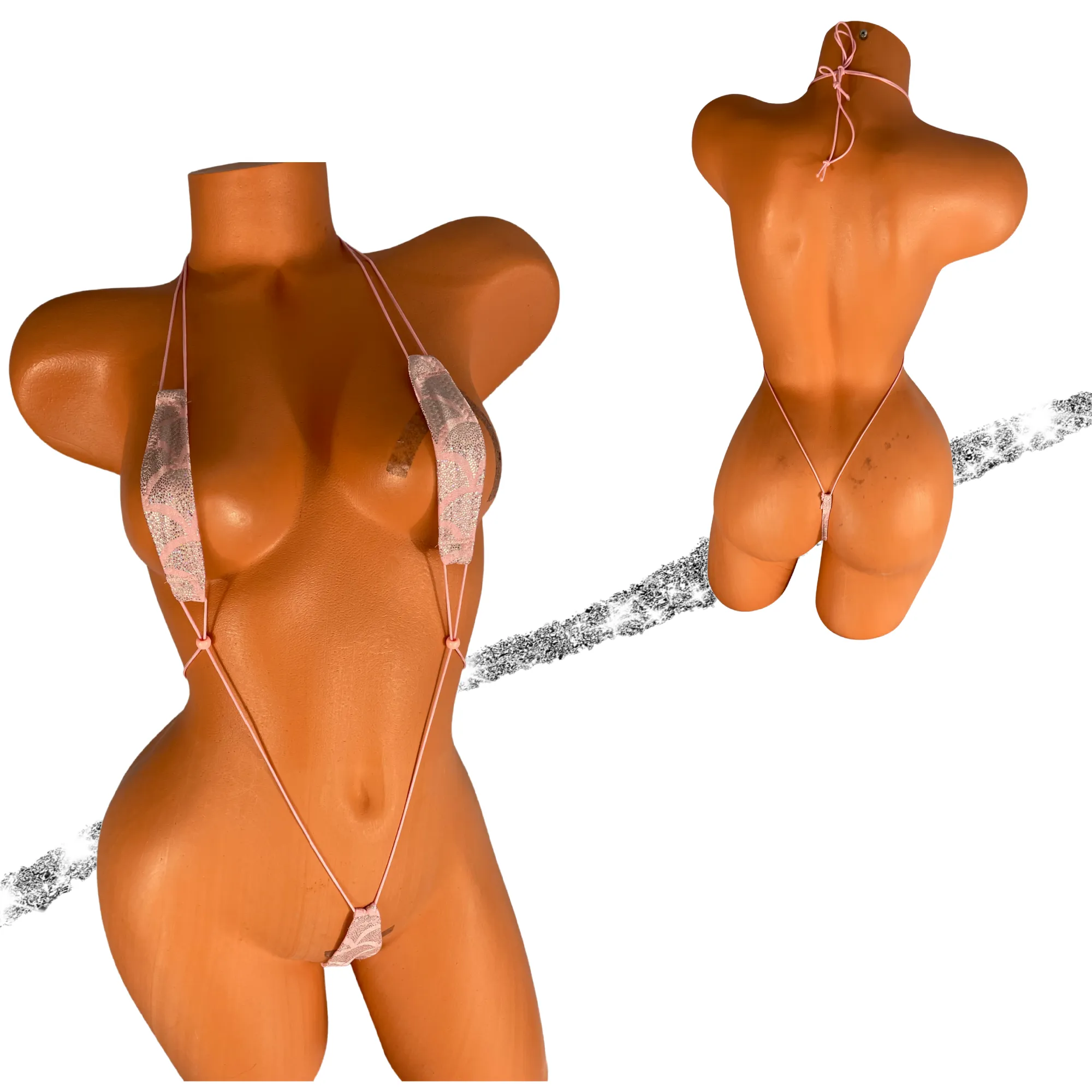 Mermaid Scale and Pink Slingshot Bikini