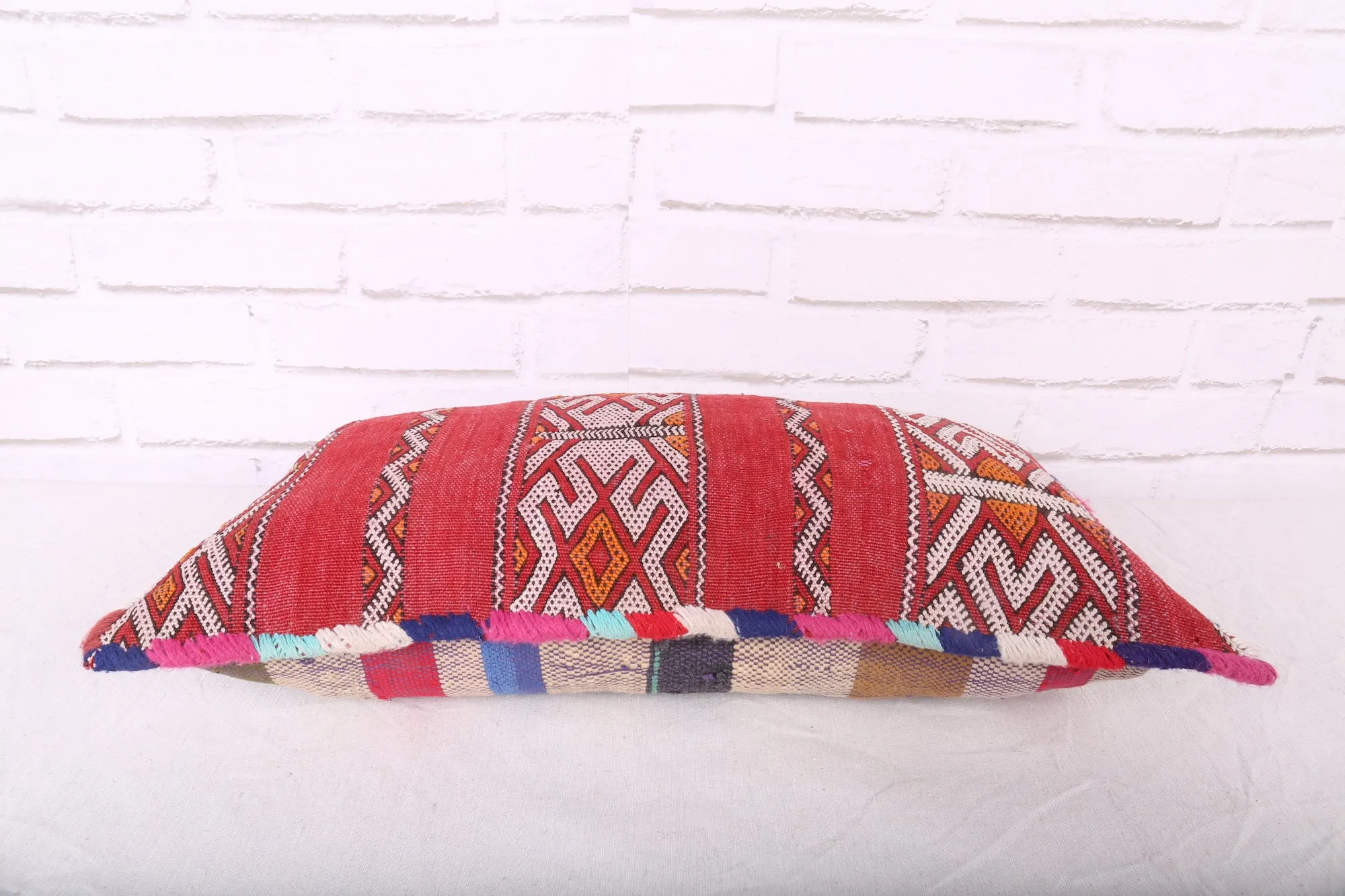 Moroccan pillow red 11.8 inches X 22.4 inches