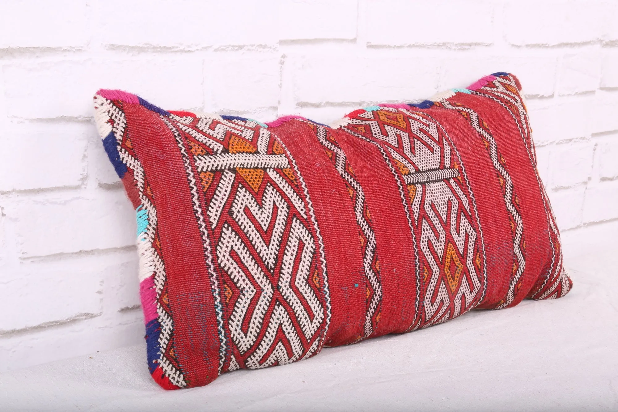Moroccan pillow red 11.8 inches X 22.4 inches