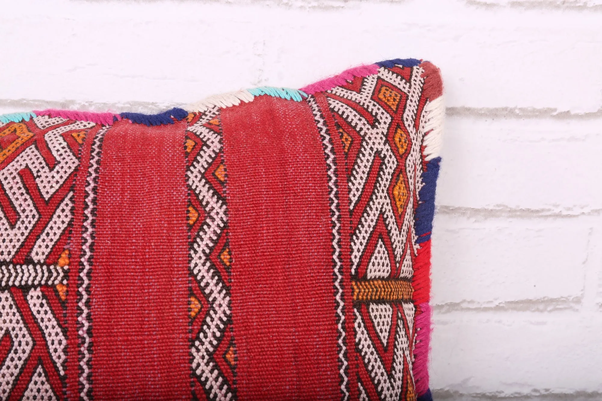 Moroccan pillow red 11.8 inches X 22.4 inches