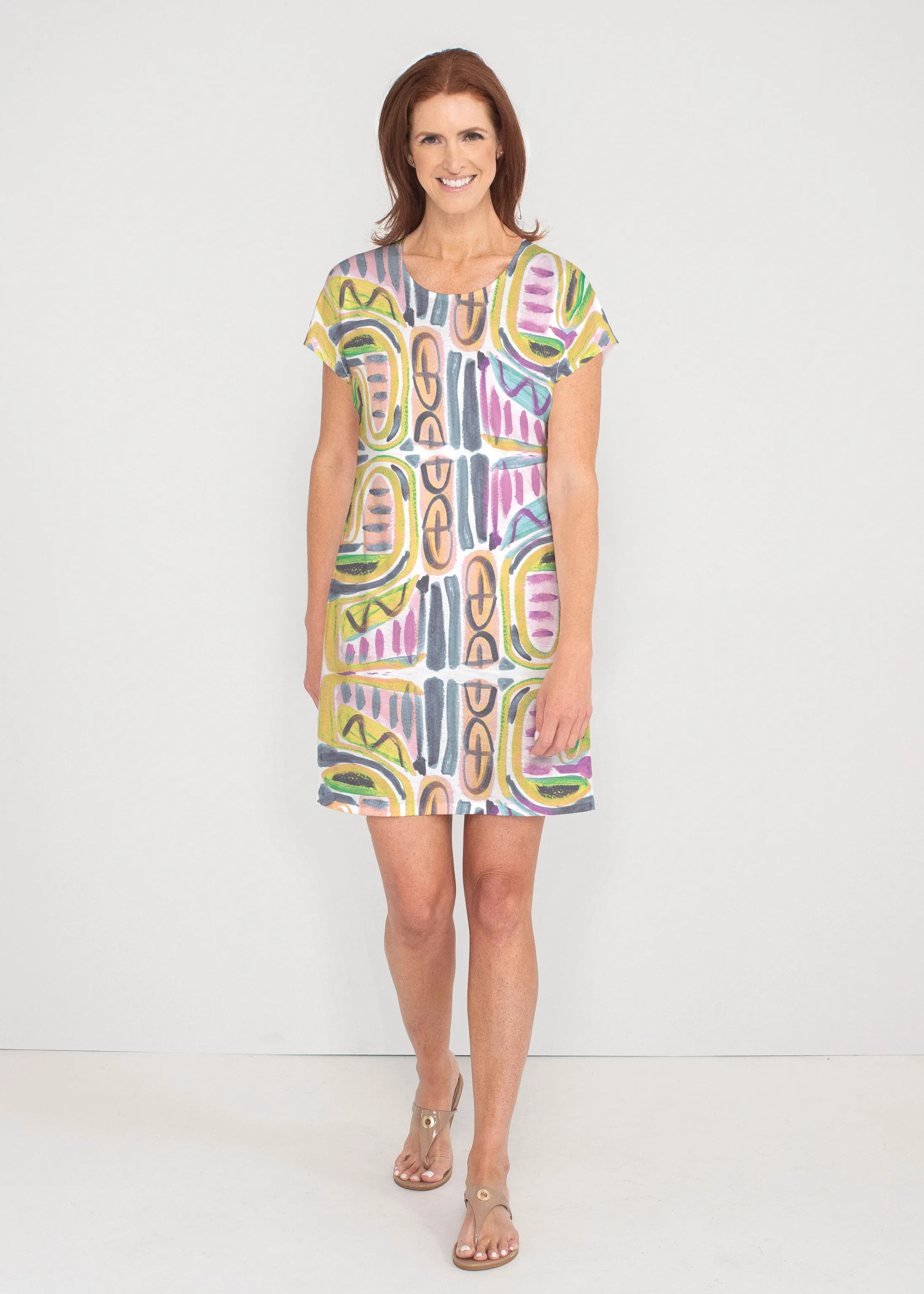 Musical Dance (17263) ~ French Terry Short Sleeve Crew Dress