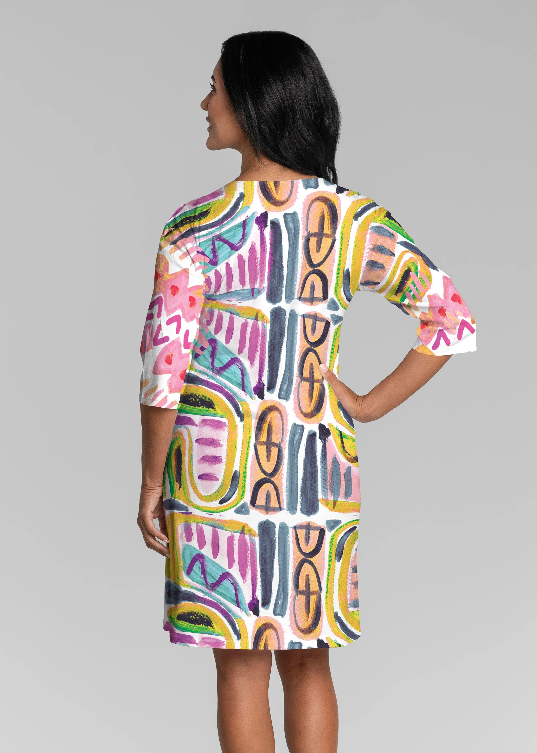Musical Dance (17263) ~ Lucy 3/4 Sleeve V-Neck Dress
