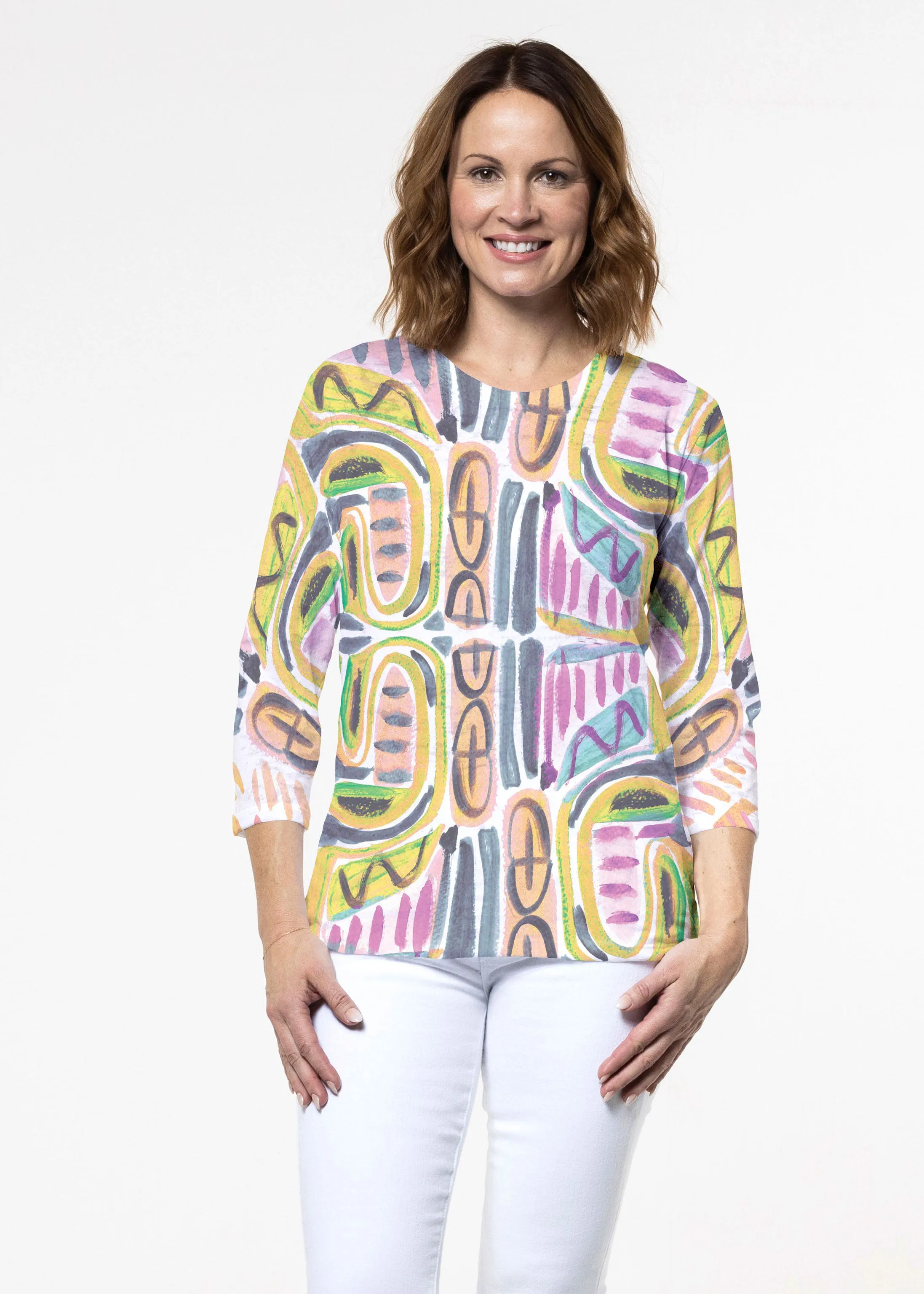 Musical Dance (17263) ~ Signature 3/4 Sleeve Crew Neck Top