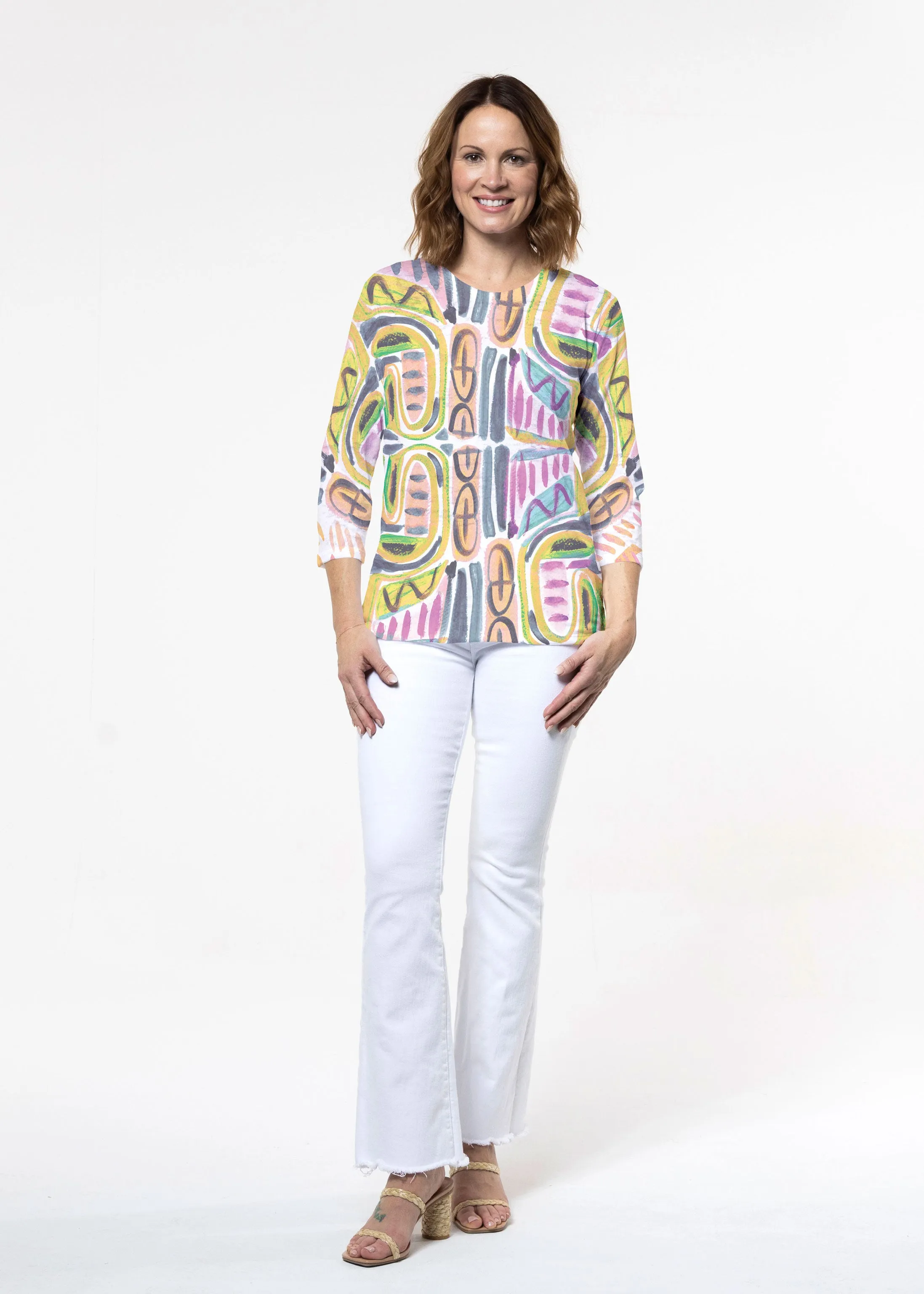 Musical Dance (17263) ~ Signature 3/4 Sleeve Crew Neck Top
