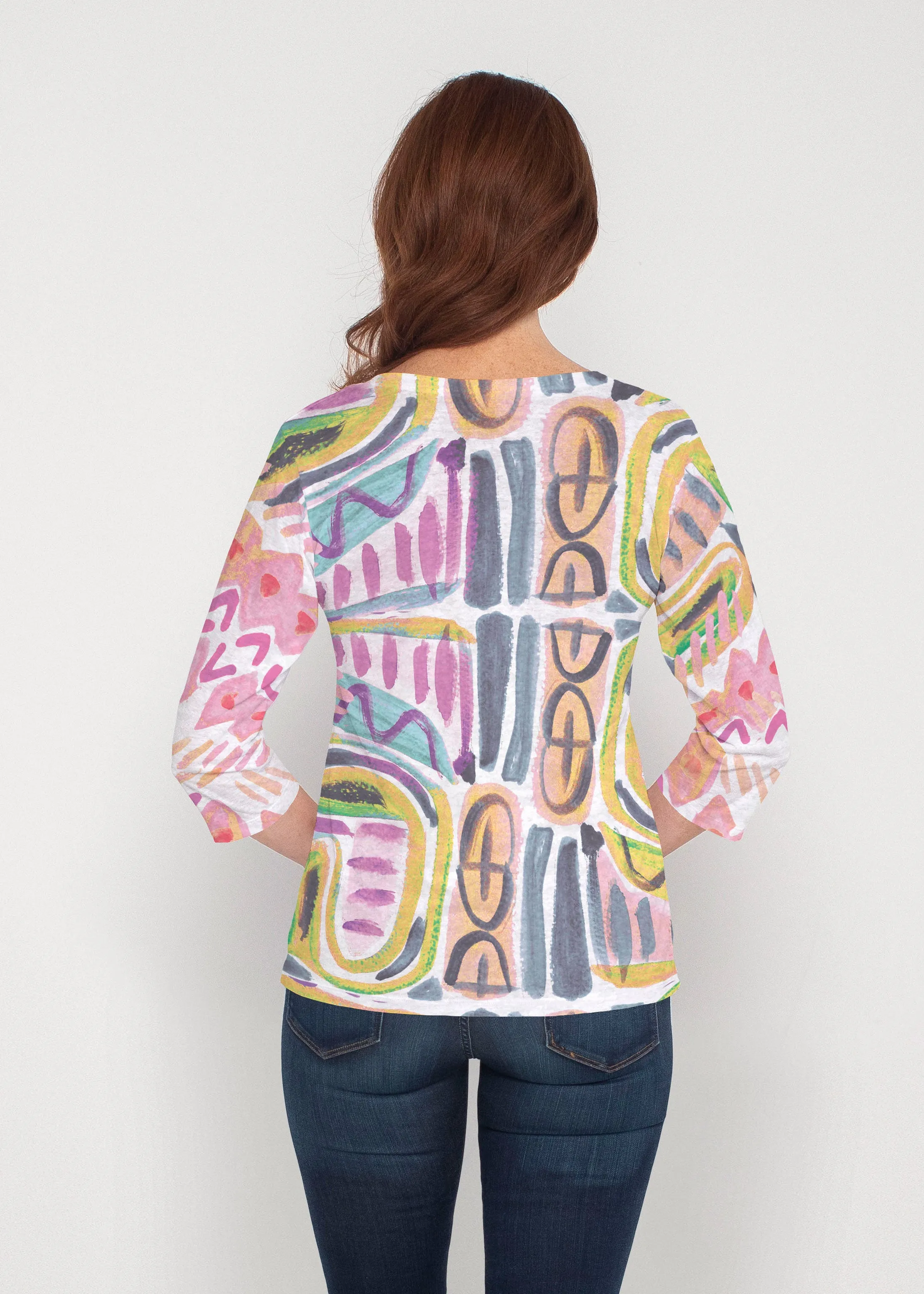 Musical Dance (17263) ~ Signature 3/4 Sleeve V-Neck Top