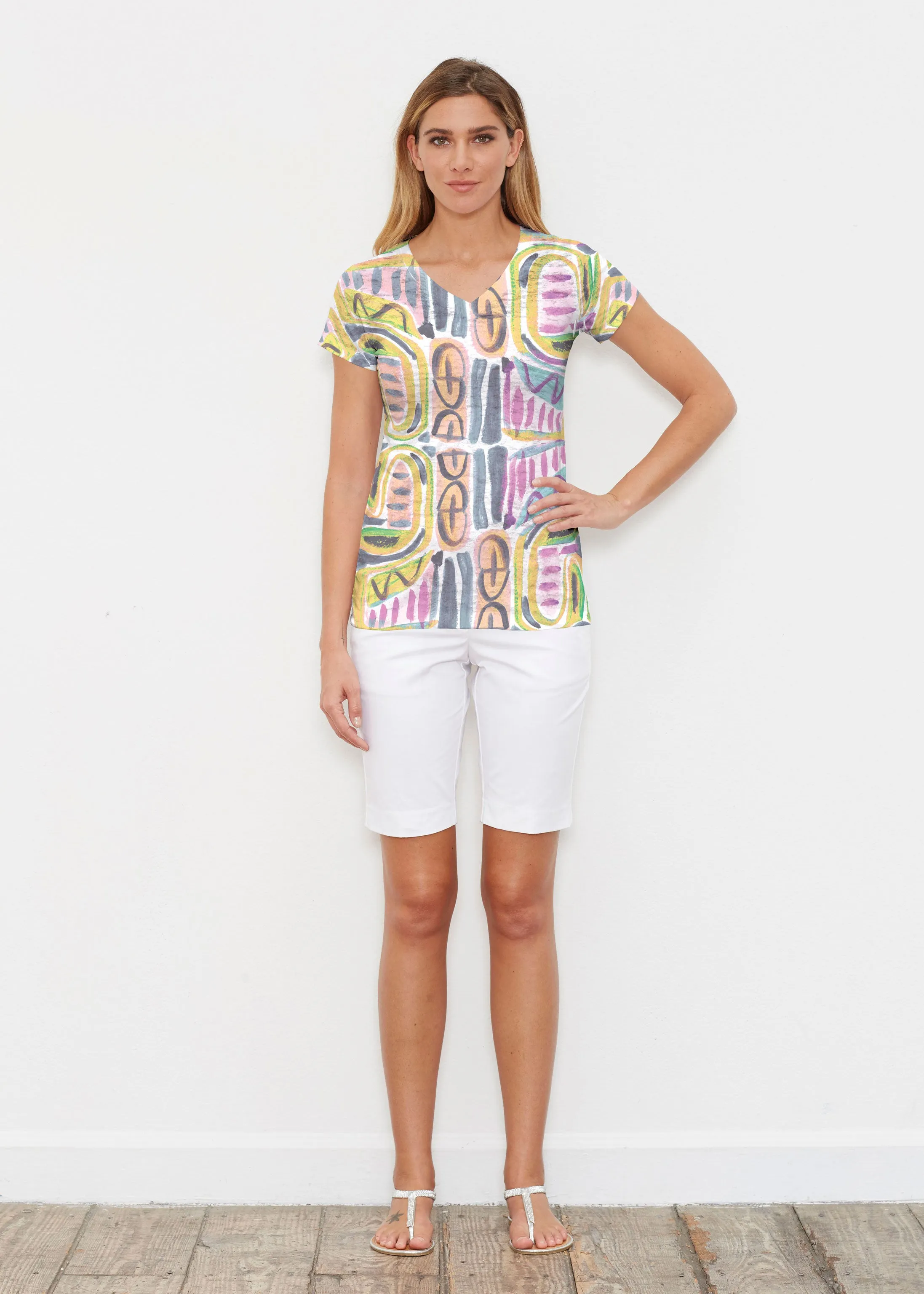 Musical Dance (17263) ~ Signature Cap Sleeve V-Neck Shirt