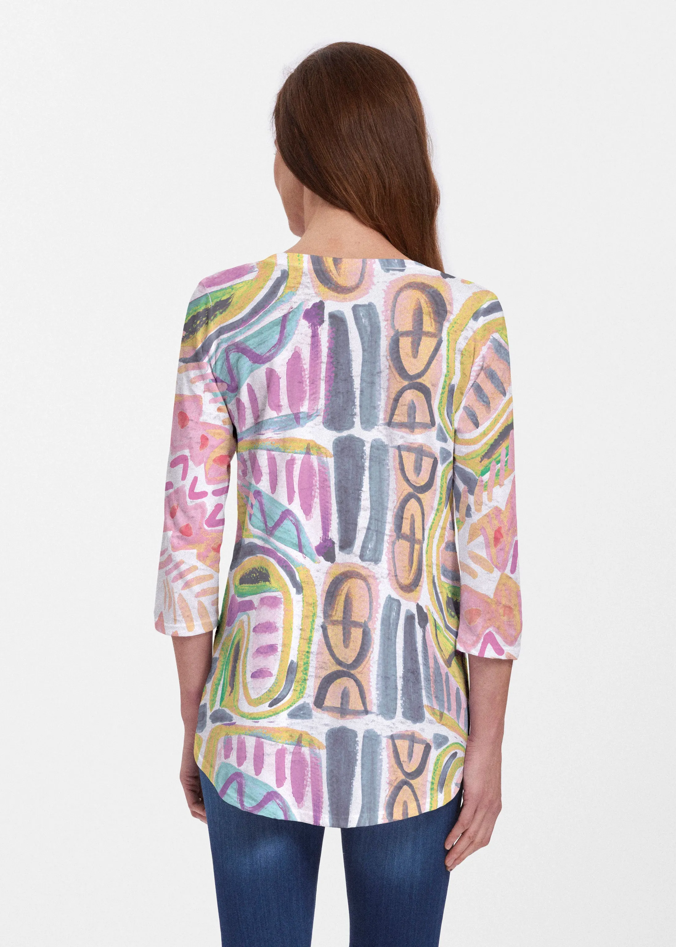 Musical Dance (17263) ~ V-neck Flowy Tunic