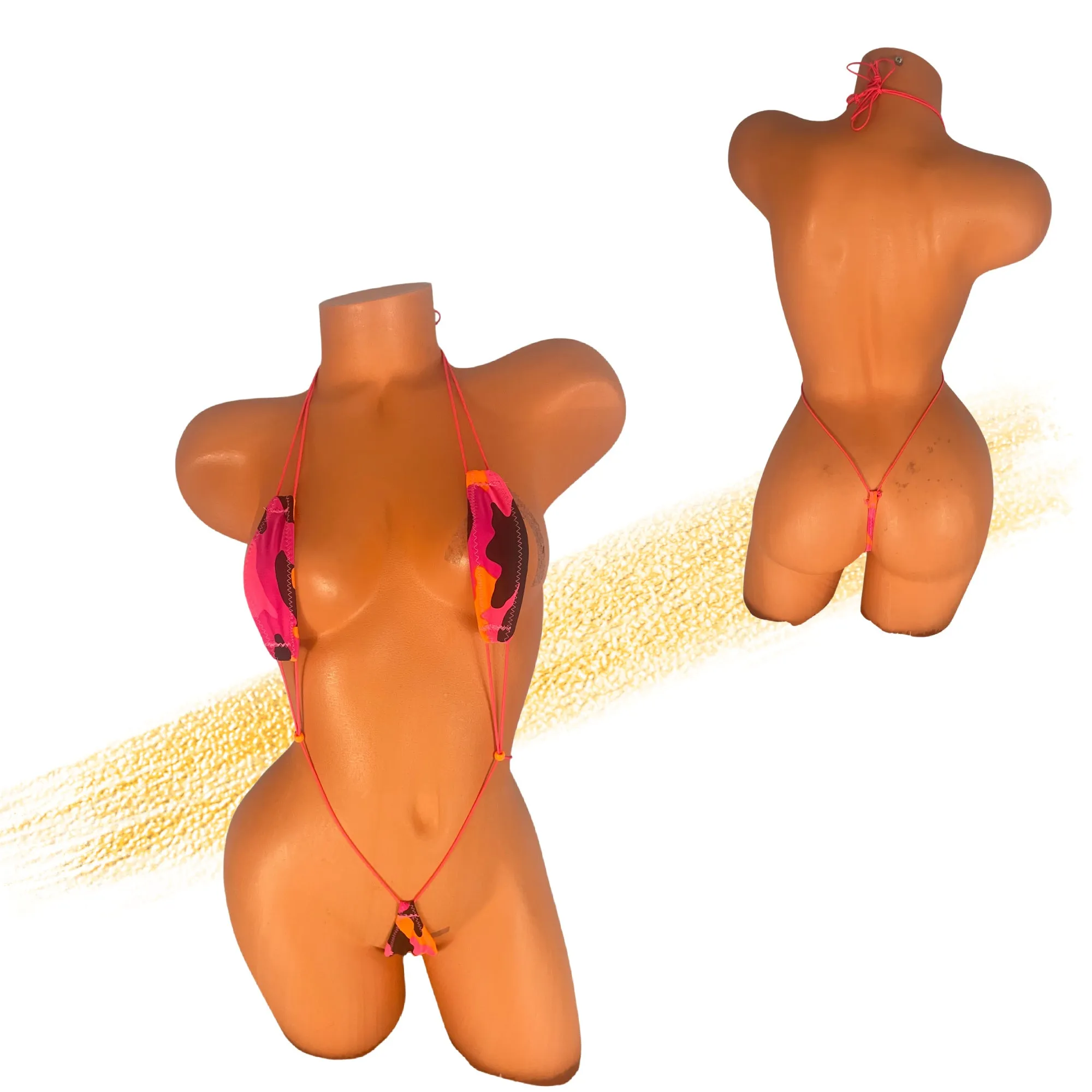 Neon Pink Camouflage Slingshot Bikini Neon  Pink String